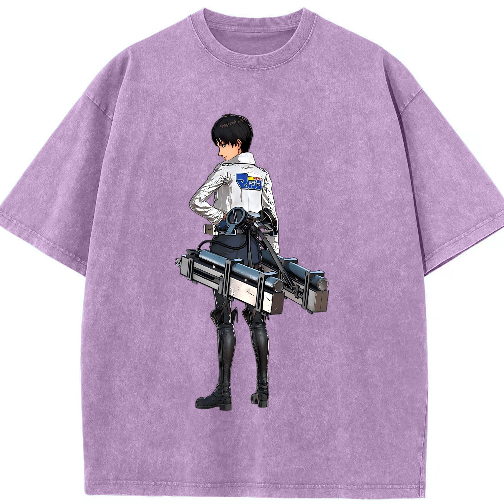 （画像用） 進撃の巨人 エレン･イェーガー Attack on Titan Eren Jäger 綿100% ヴィンテージ風 半袖Tシャツ（フロントプリント）