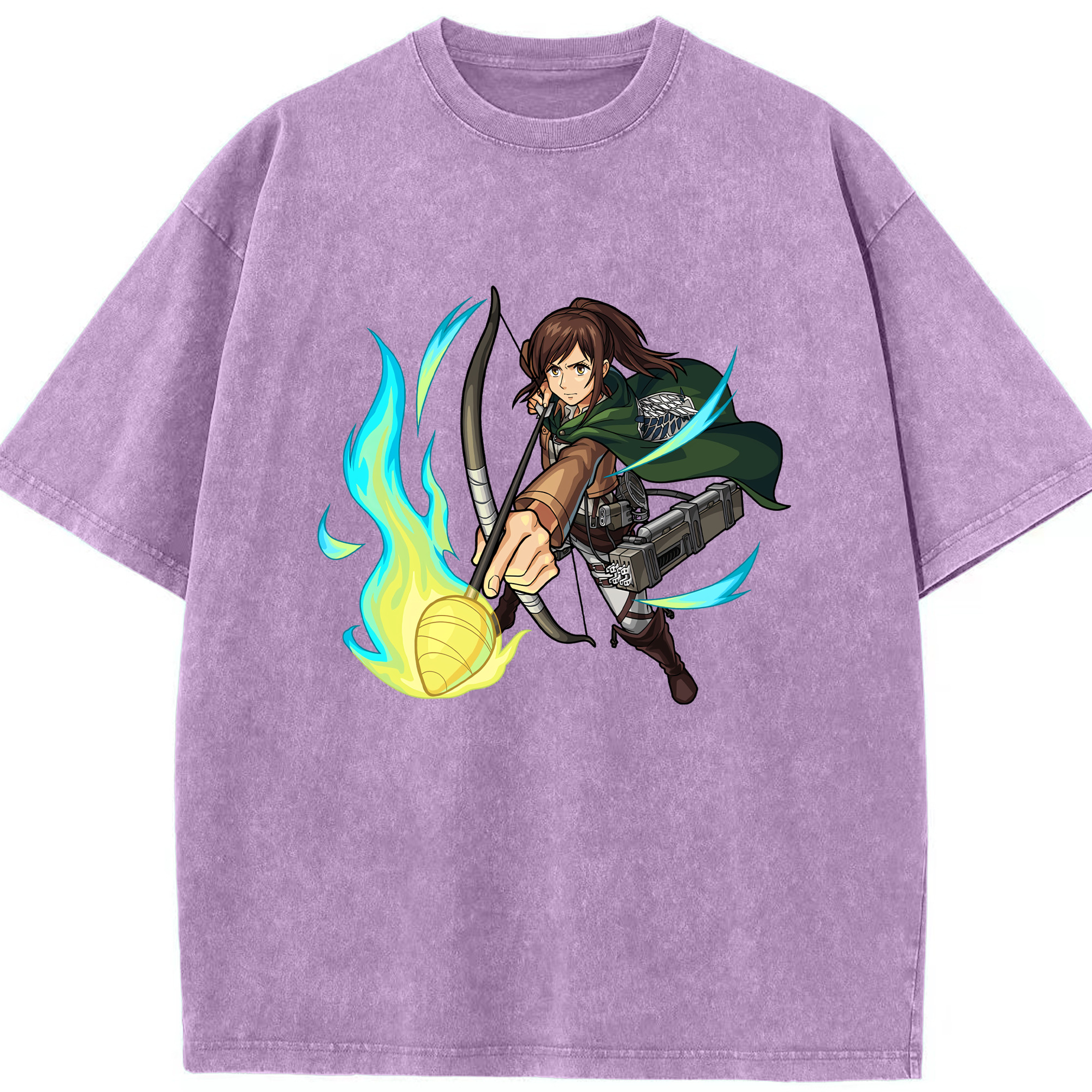 （画像用） 進撃の巨人 サシャ·ブラウス Attack on Titan Sasha Blaus 綿100% ヴィンテージ風 半袖Tシャツ（フロントプリント）