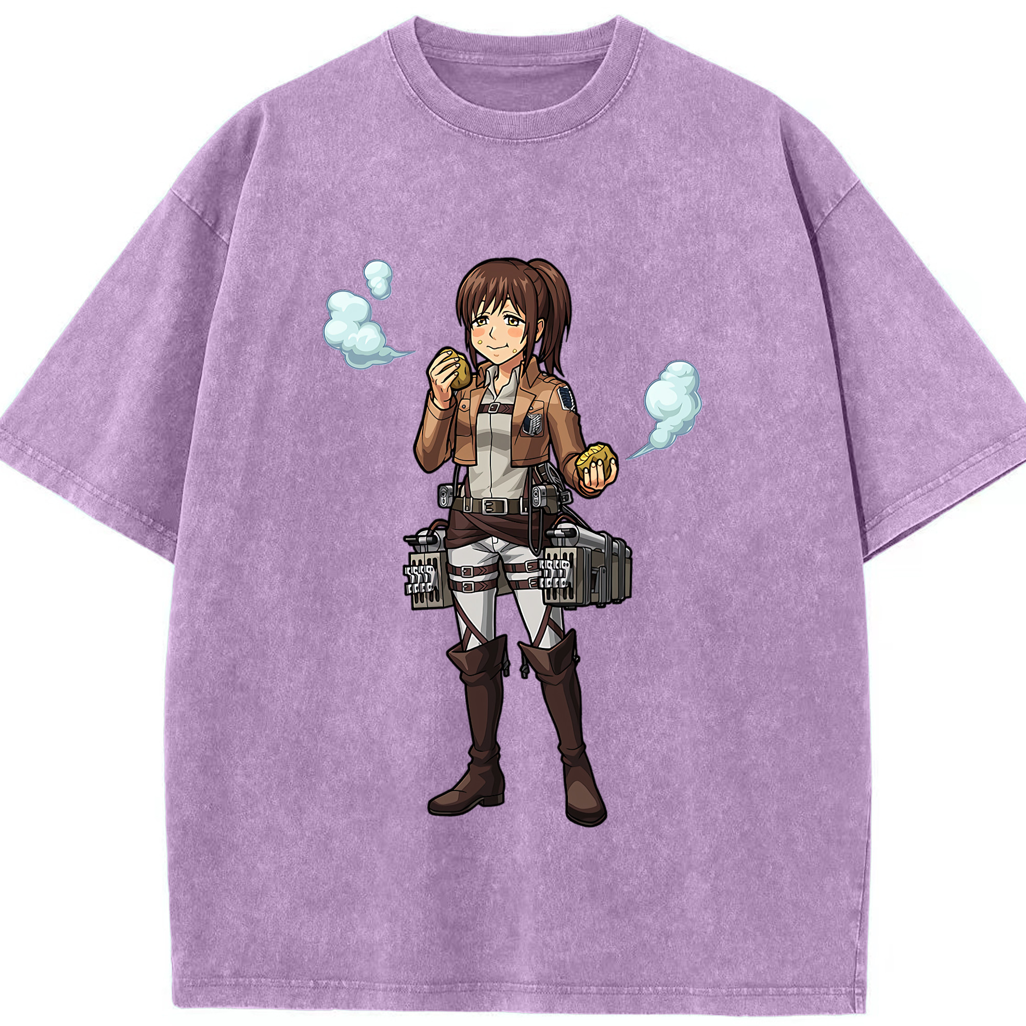（画像用） 進撃の巨人 サシャ·ブラウス Attack on Titan Sasha Blaus 綿100% ヴィンテージ風 半袖Tシャツ（フロントプリント）