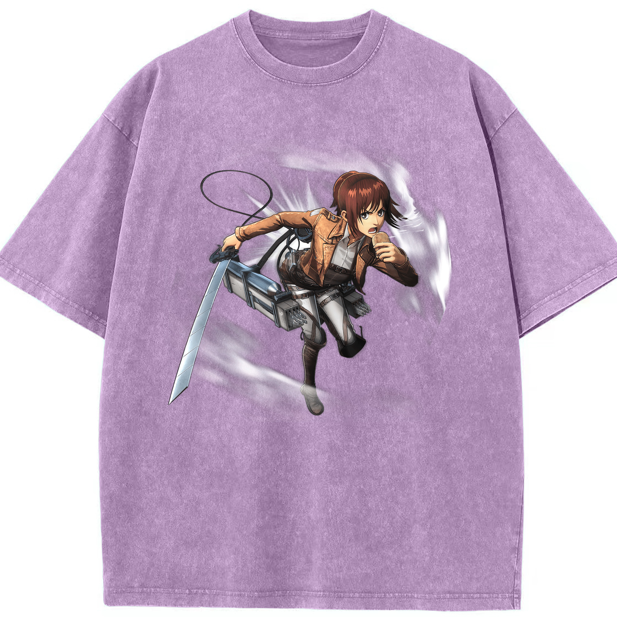 （画像用） 進撃の巨人 サシャ·ブラウス Attack on Titan Sasha Blaus 綿100% ヴィンテージ風 半袖Tシャツ（フロントプリント）