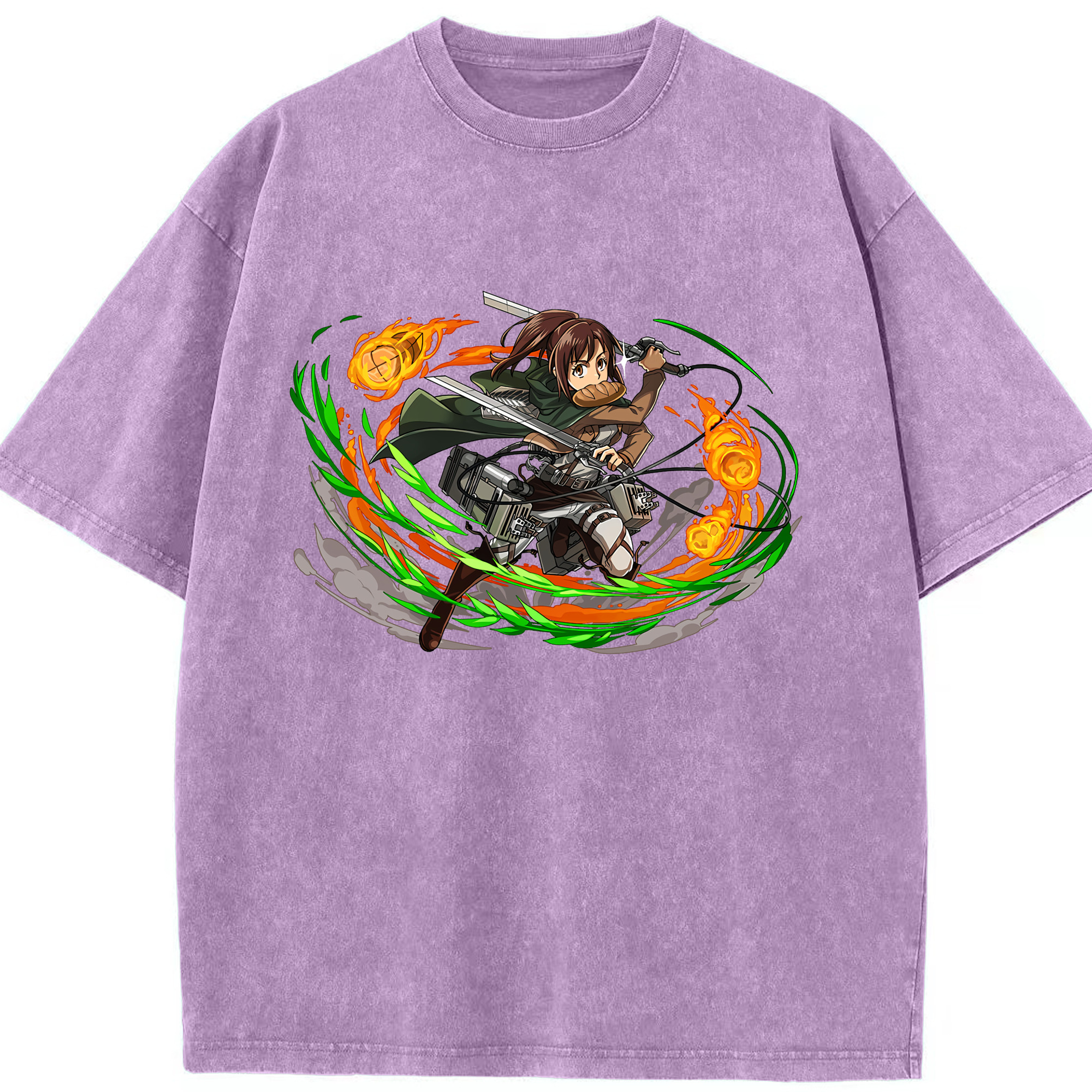 （画像用） 進撃の巨人 サシャ·ブラウス Attack on Titan Sasha Blaus 綿100% ヴィンテージ風 半袖Tシャツ（フロントプリント）