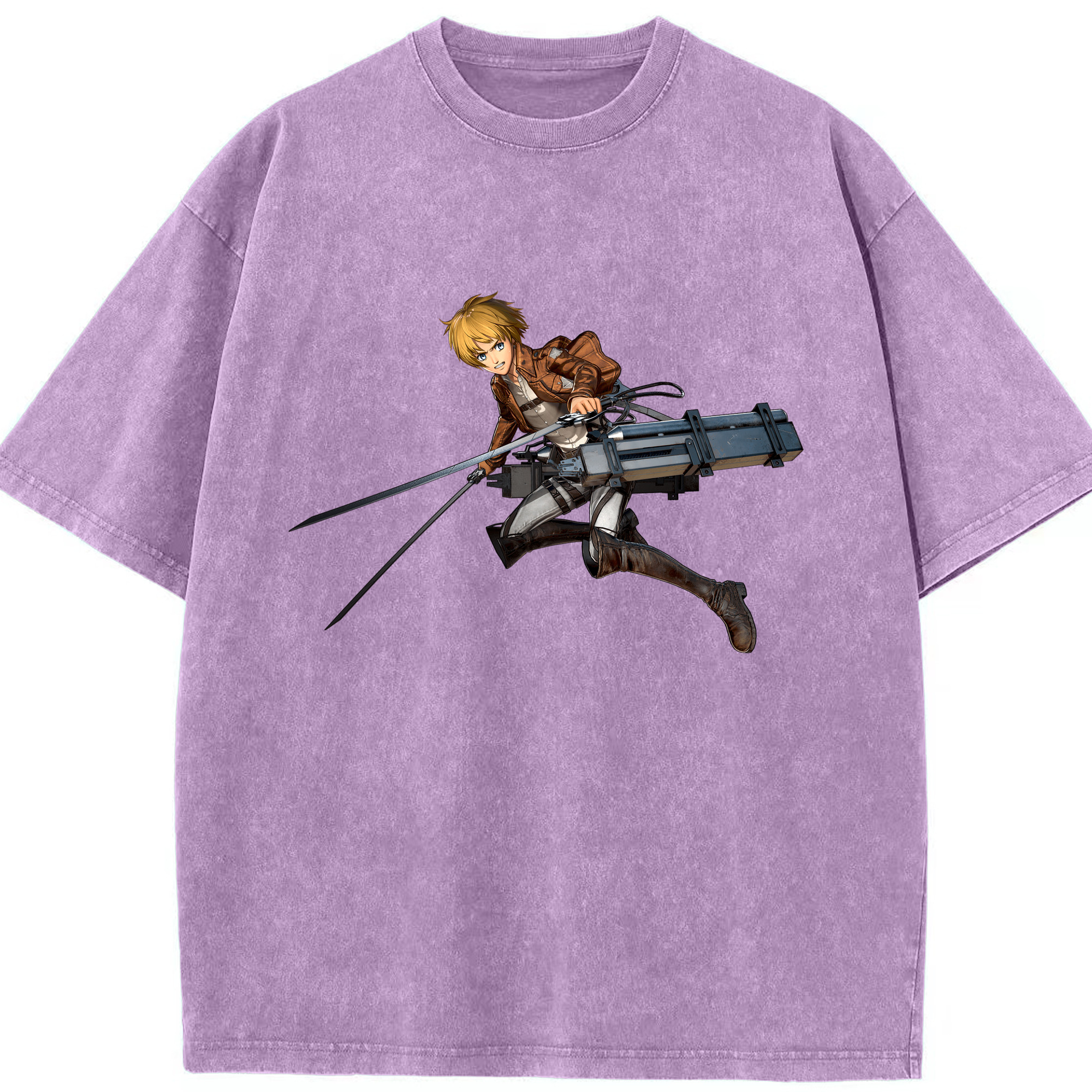 （画像用） 進撃の巨人 アルミン·アルレルト Attack on Titan Armin Arlert 綿100% ヴィンテージ風 半袖Tシャツ（フロントプリント）