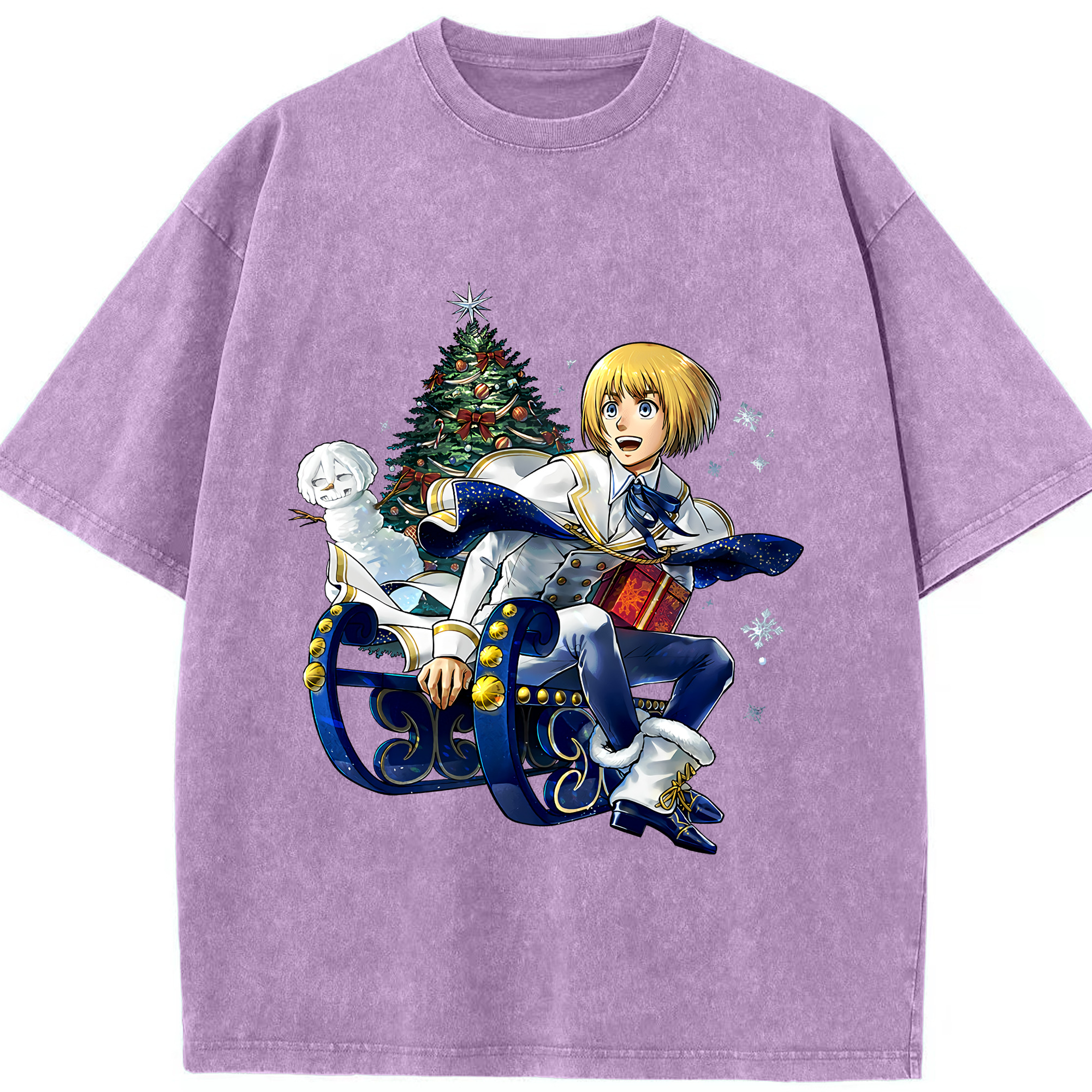 （画像用） 進撃の巨人 アルミン·アルレルト Attack on Titan Armin Arlert 綿100% ヴィンテージ風 半袖Tシャツ（フロントプリント）
