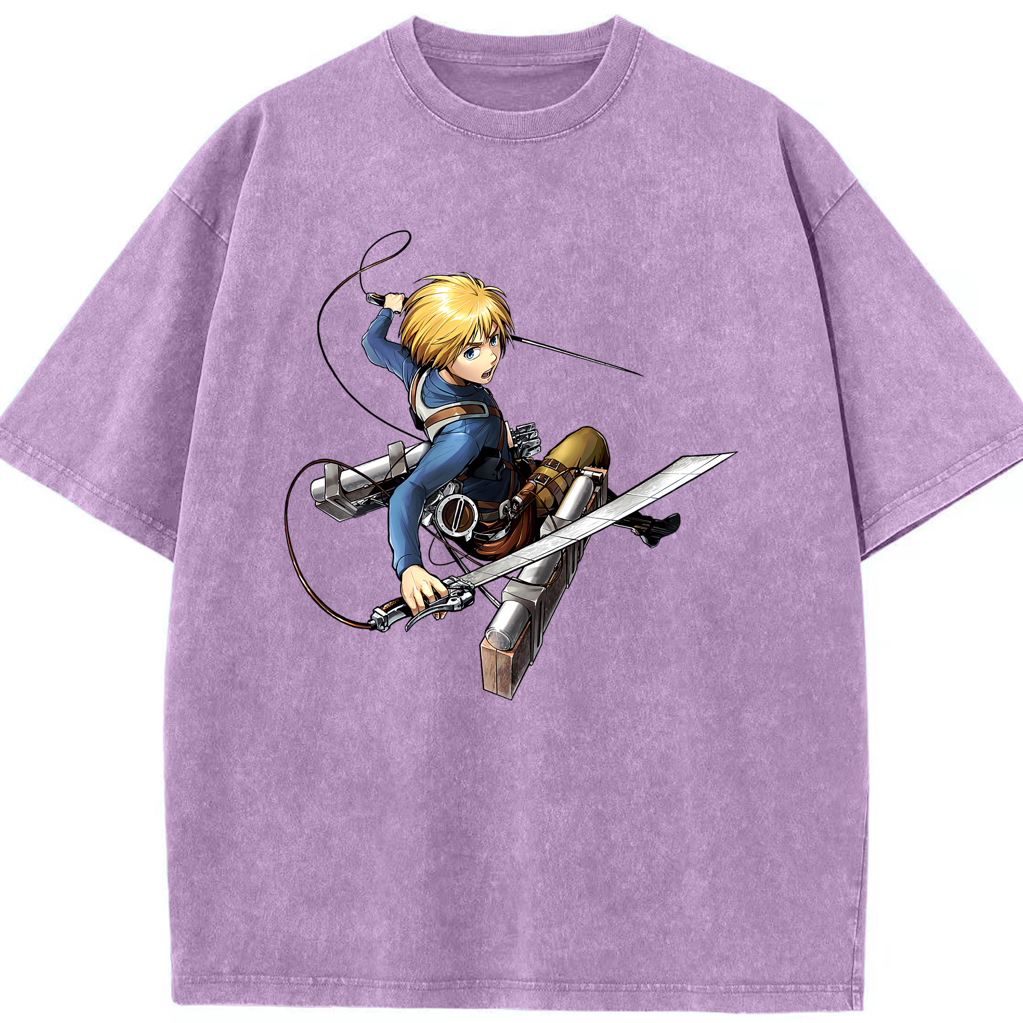 （画像用） 進撃の巨人 アルミン·アルレルト Attack on Titan Armin Arlert 綿100% ヴィンテージ風 半袖Tシャツ（フロントプリント）