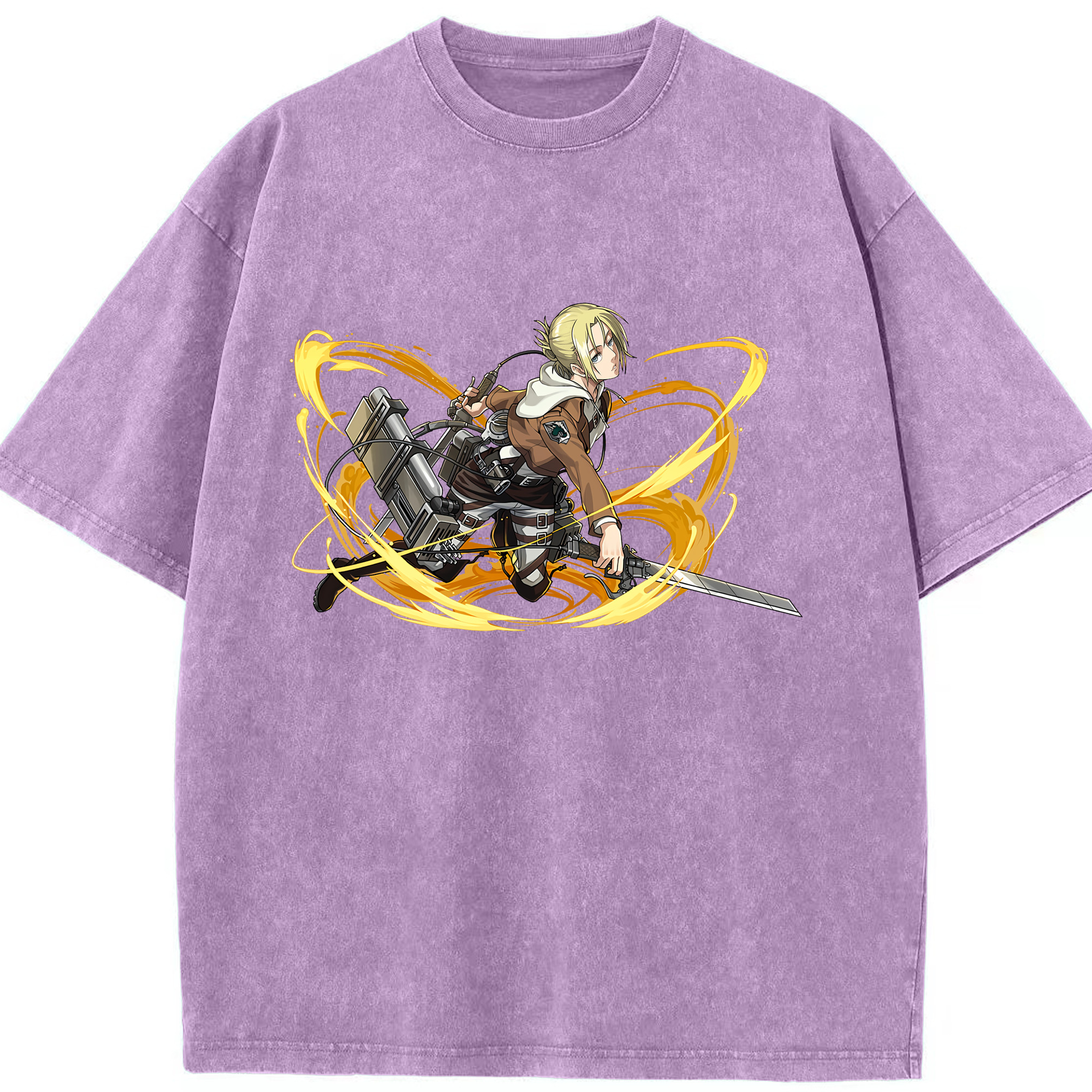 （画像用） 進撃の巨人 アニ・レオンハート Attack on Titan Annie Leonhart 綿100% ヴィンテージ風 半袖Tシャツ（フロントプリント）