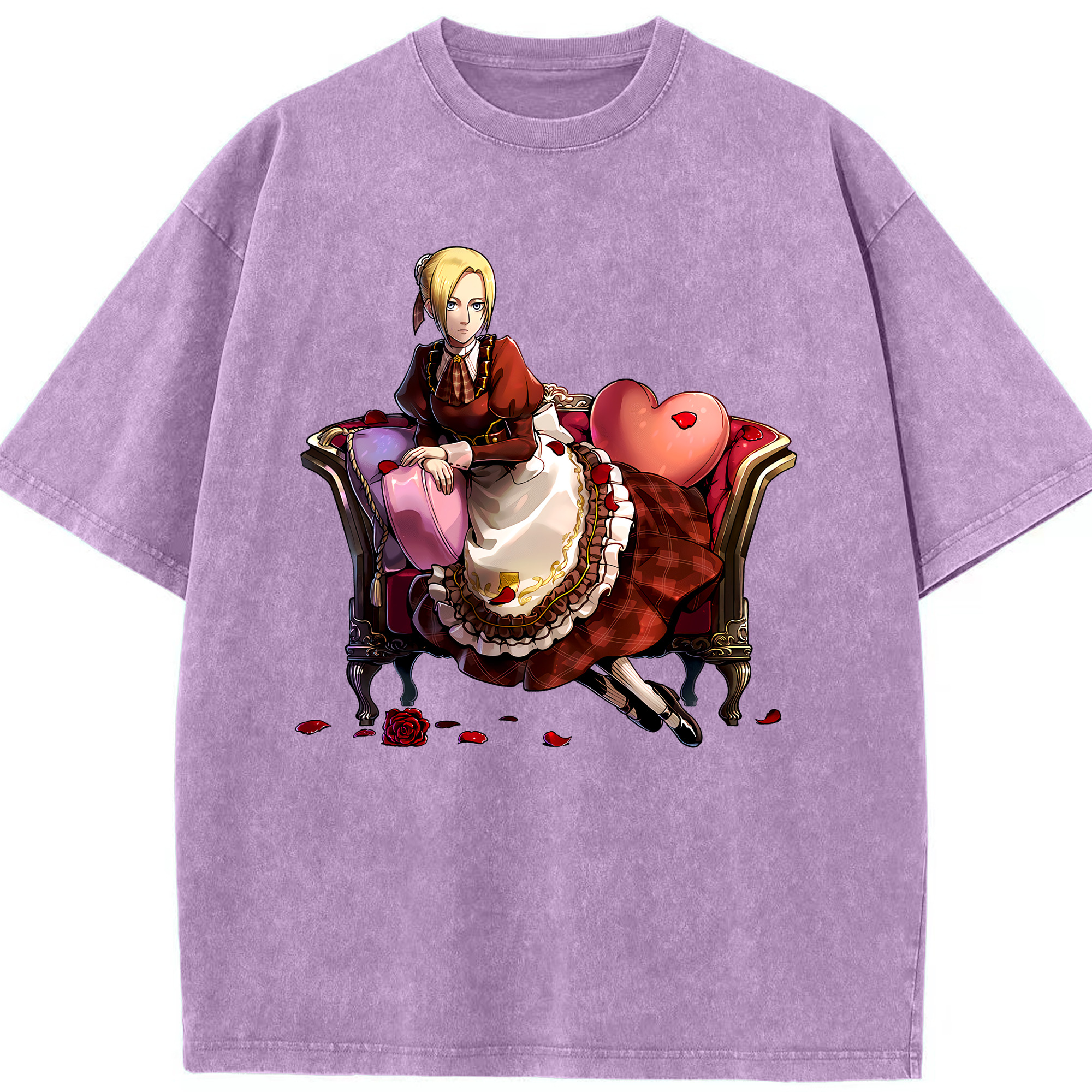 （画像用） 進撃の巨人 アニ・レオンハート Attack on Titan Annie Leonhart 綿100% ヴィンテージ風 半袖Tシャツ（フロントプリント）