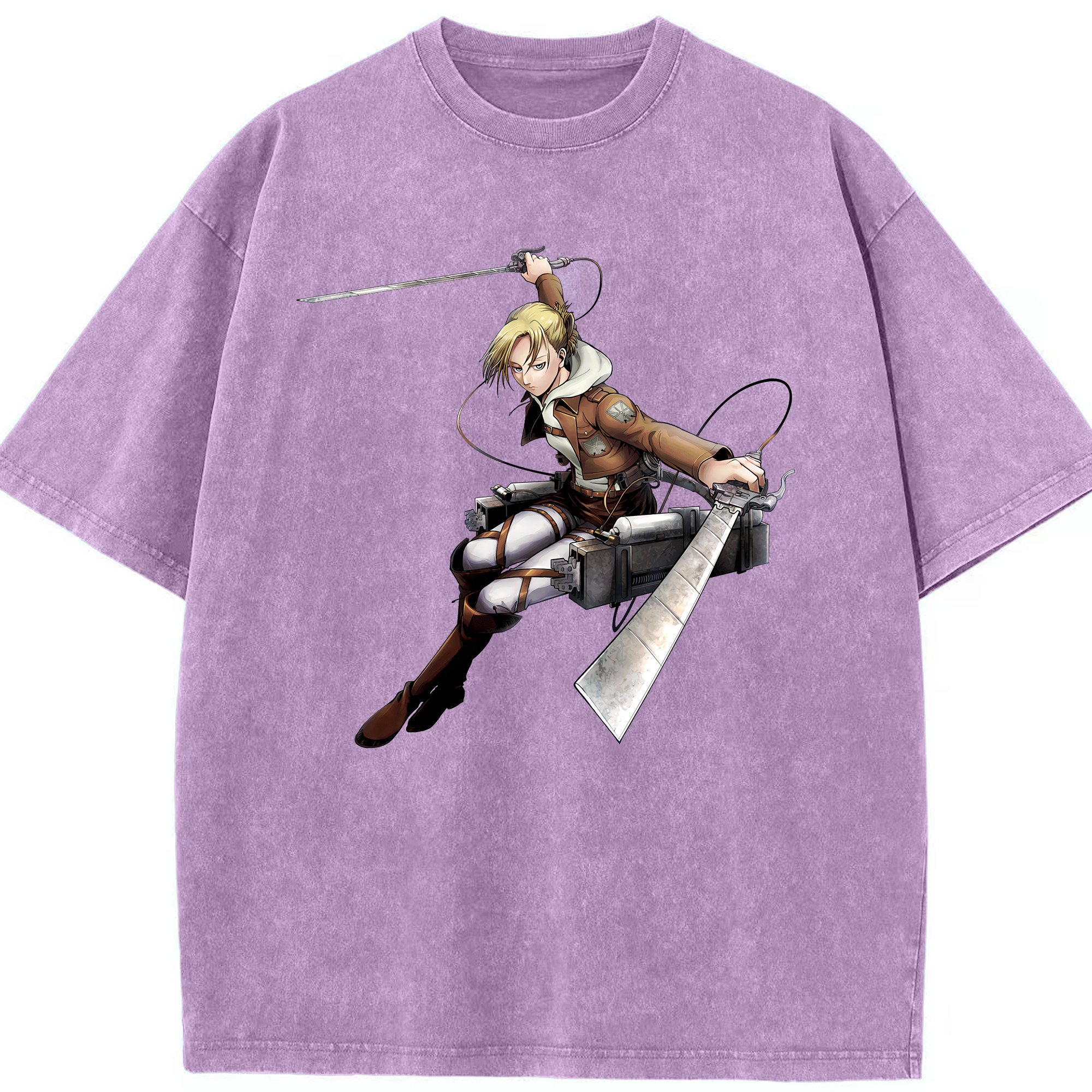 （画像用） 進撃の巨人 アニ・レオンハート Attack on Titan Annie Leonhart 綿100% ヴィンテージ風 半袖Tシャツ（フロントプリント）