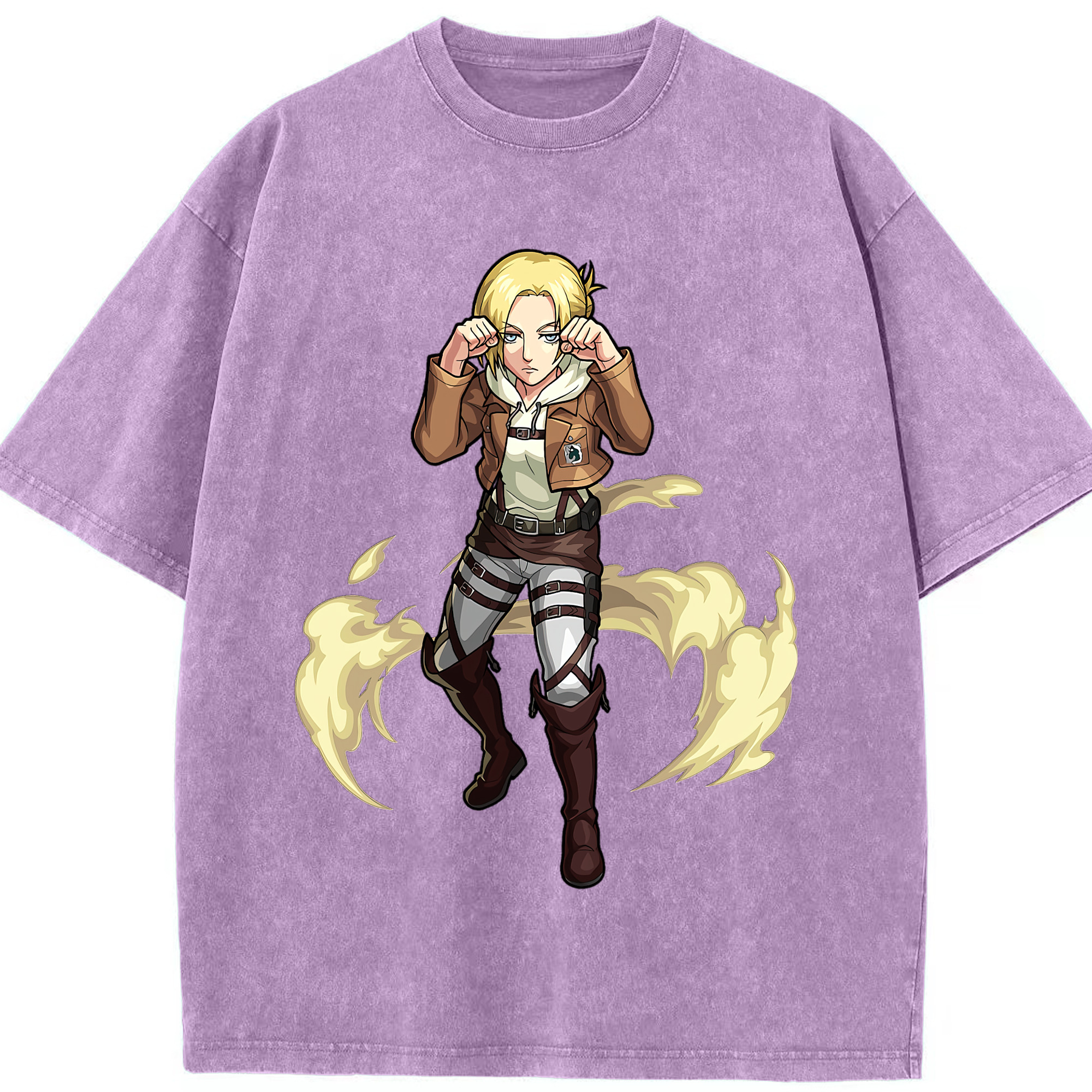 （画像用） 進撃の巨人 アニ・レオンハート Attack on Titan Annie Leonhart 綿100% ヴィンテージ風 半袖Tシャツ（フロントプリント）