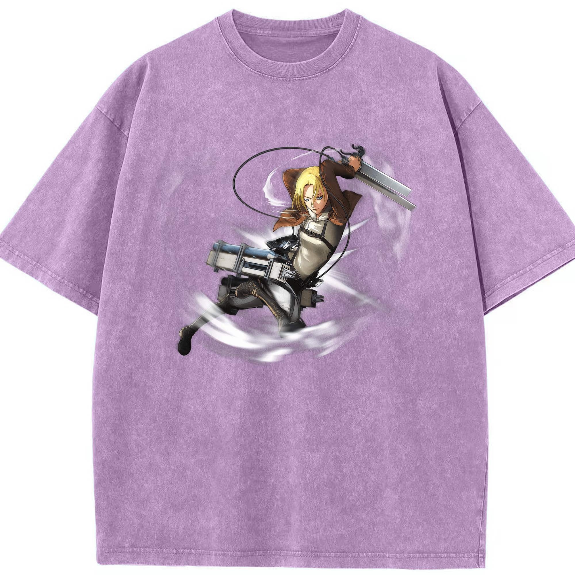 （画像用） 進撃の巨人 アニ・レオンハート Attack on Titan Annie Leonhart 綿100% ヴィンテージ風 半袖Tシャツ（フロントプリント）
