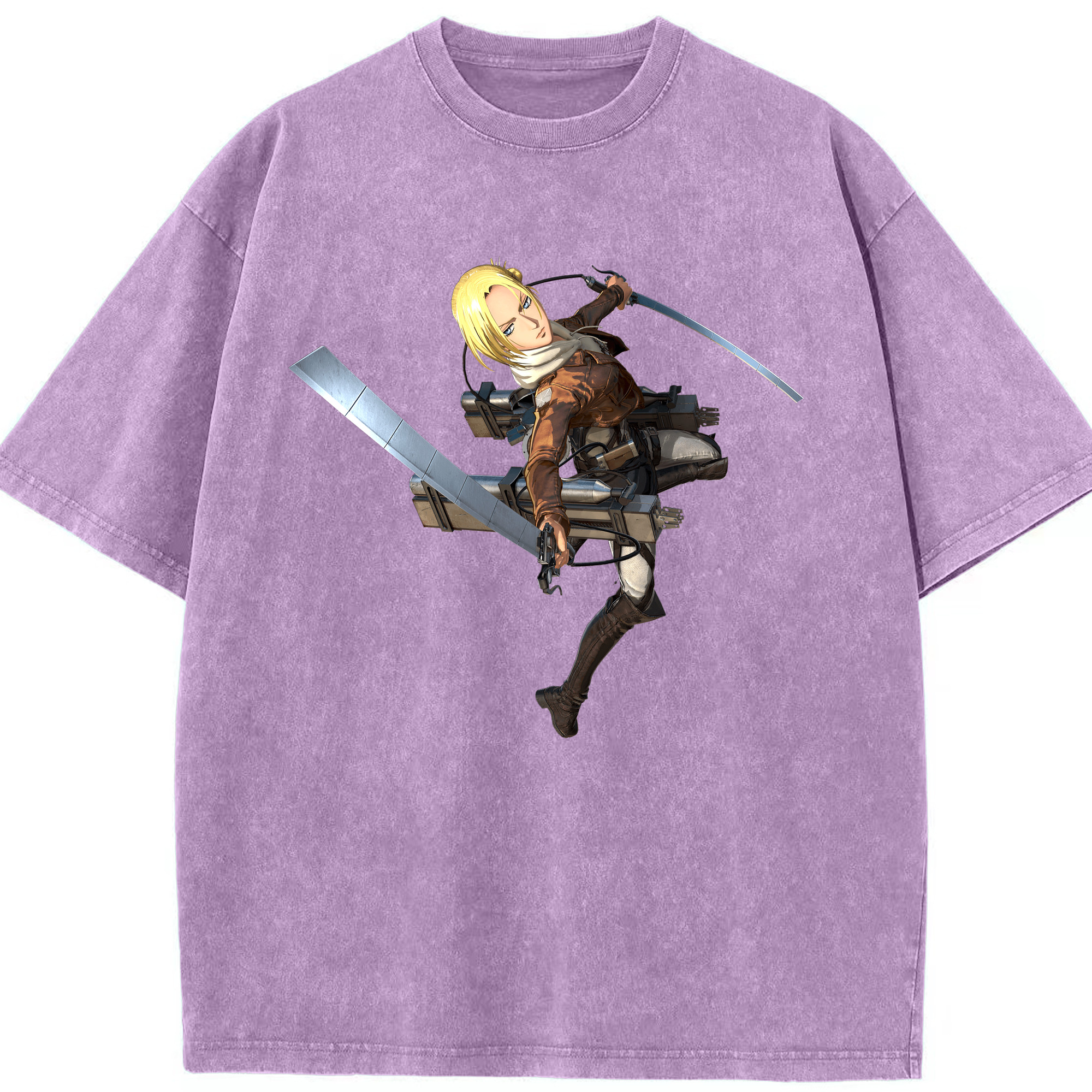 （画像用） 進撃の巨人 アニ・レオンハート Attack on Titan Annie Leonhart 綿100% ヴィンテージ風 半袖Tシャツ（フロントプリント）