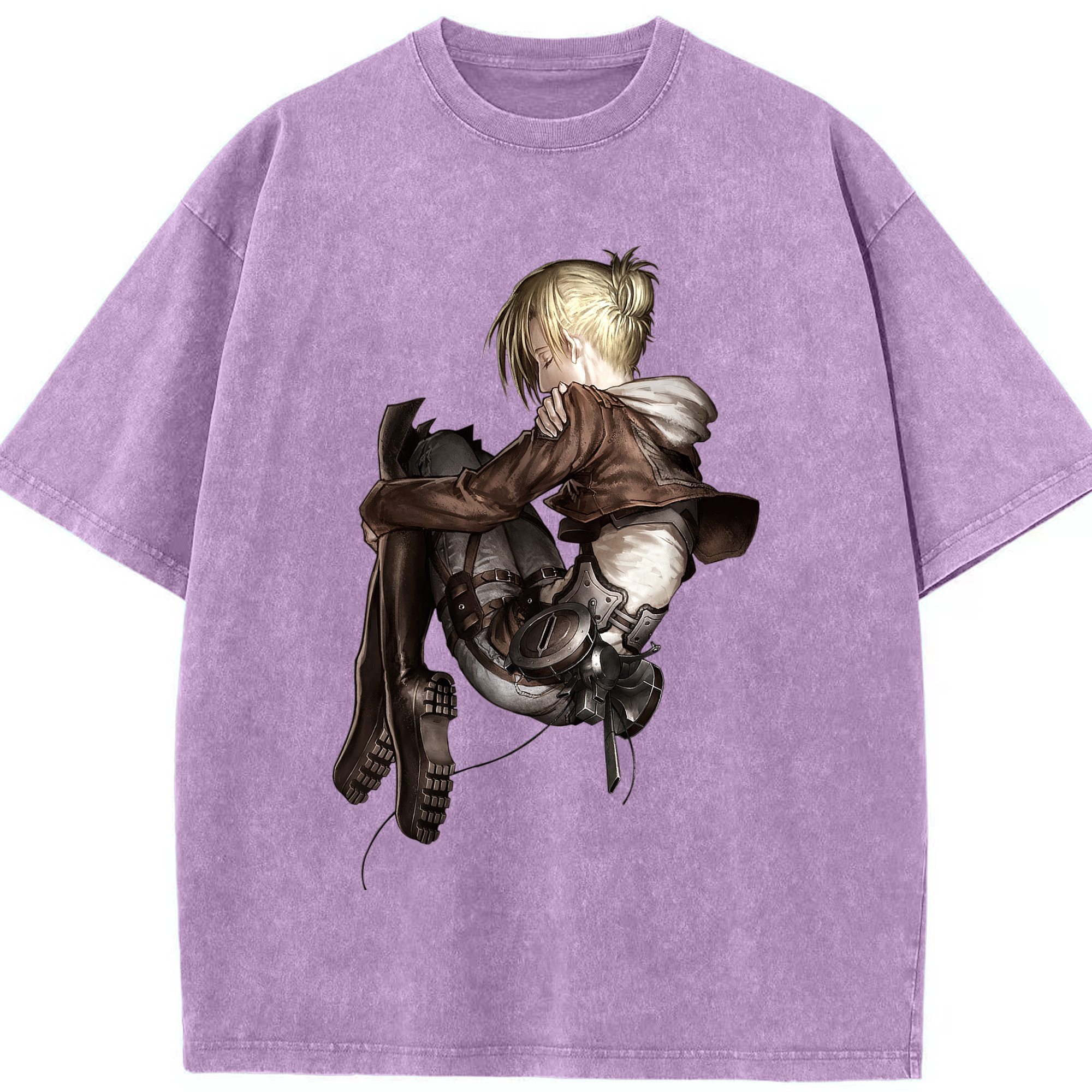 （画像用） 進撃の巨人 アニ・レオンハート Attack on Titan Annie Leonhart 綿100% ヴィンテージ風 半袖Tシャツ（フロントプリント）