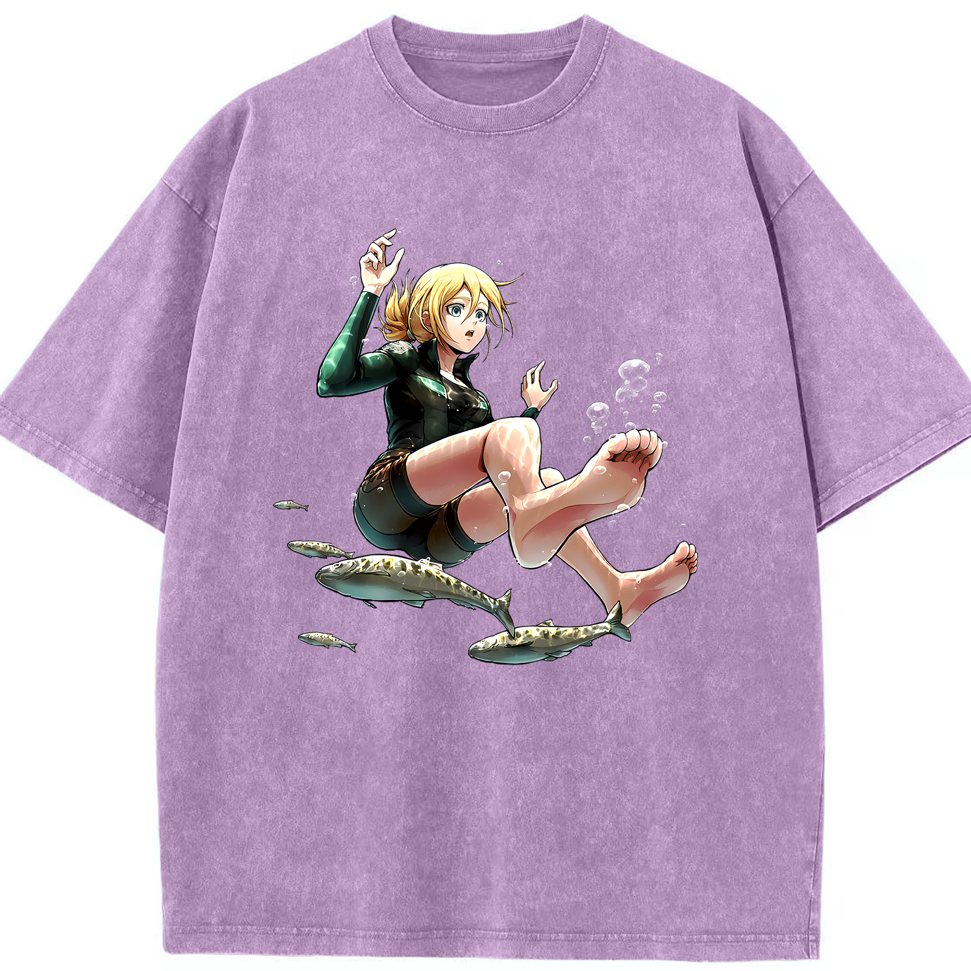 （画像用） 進撃の巨人 クリスタ·レンズ Attack on Titan Christa Lenz 綿100% ヴィンテージ風 半袖Tシャツ（フロントプリント）