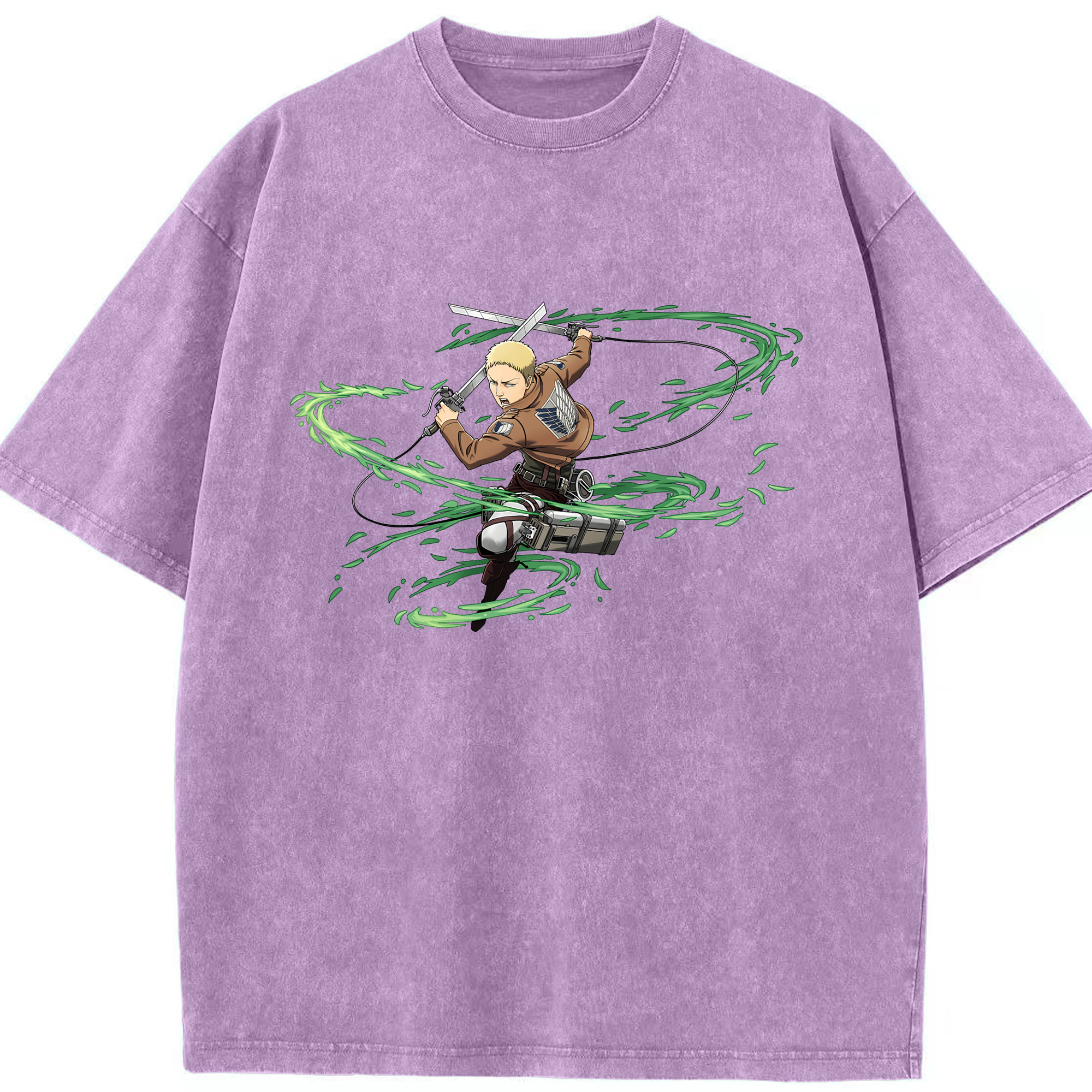 （画像用） 進撃の巨人 ライナー・ブラウン Attack on Titan Reiner Braun 綿100% ヴィンテージ風 半袖Tシャツ（フロントプリント）