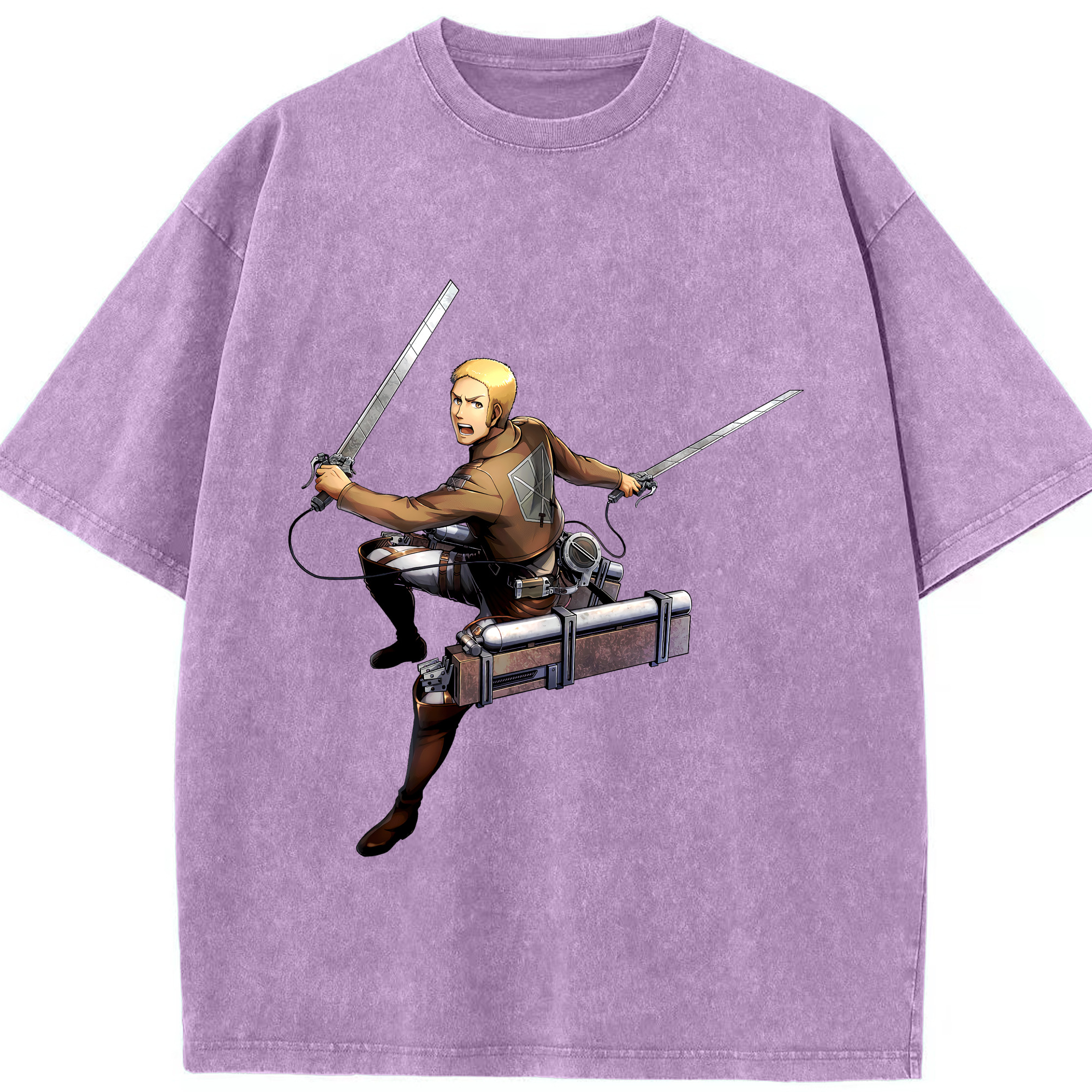 （画像用） 進撃の巨人 ライナー・ブラウン Attack on Titan Reiner Braun 綿100% ヴィンテージ風 半袖Tシャツ（フロントプリント）