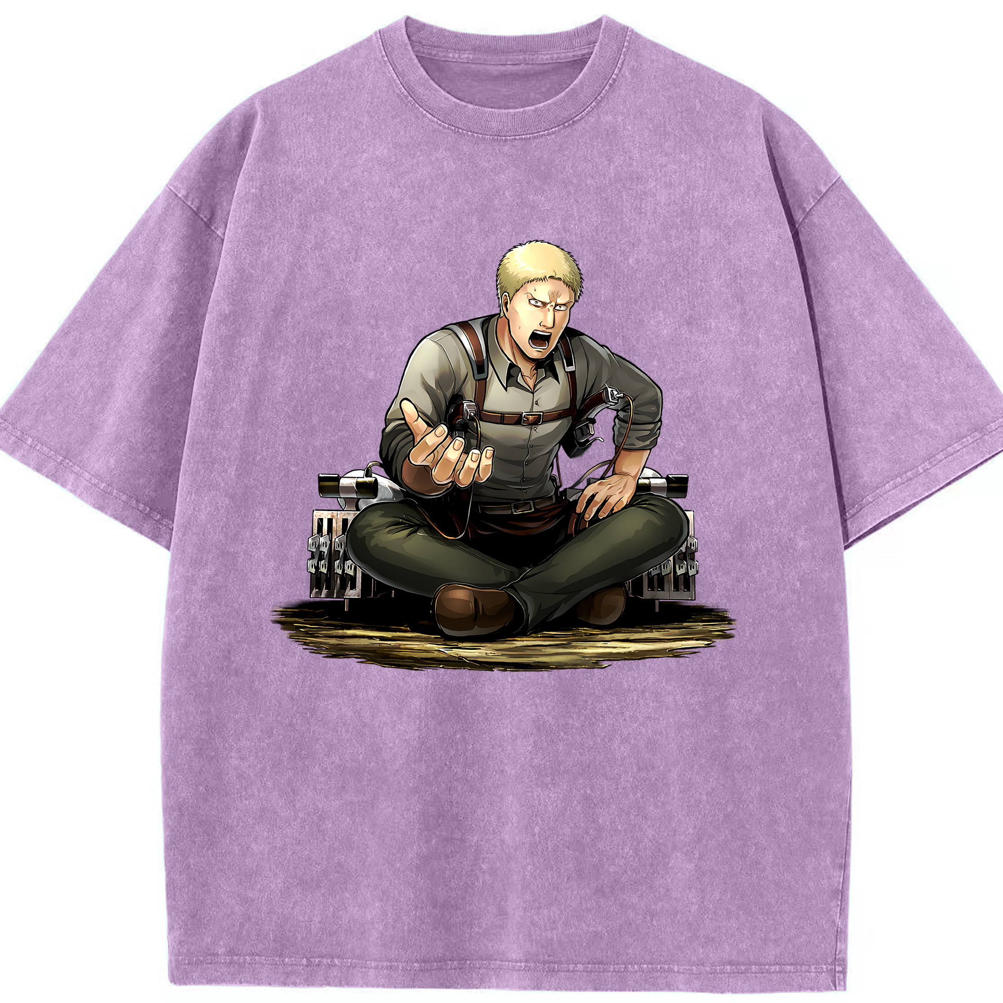 （画像用） 進撃の巨人 ライナー・ブラウン Attack on Titan Reiner Braun 綿100% ヴィンテージ風 半袖Tシャツ（フロントプリント）