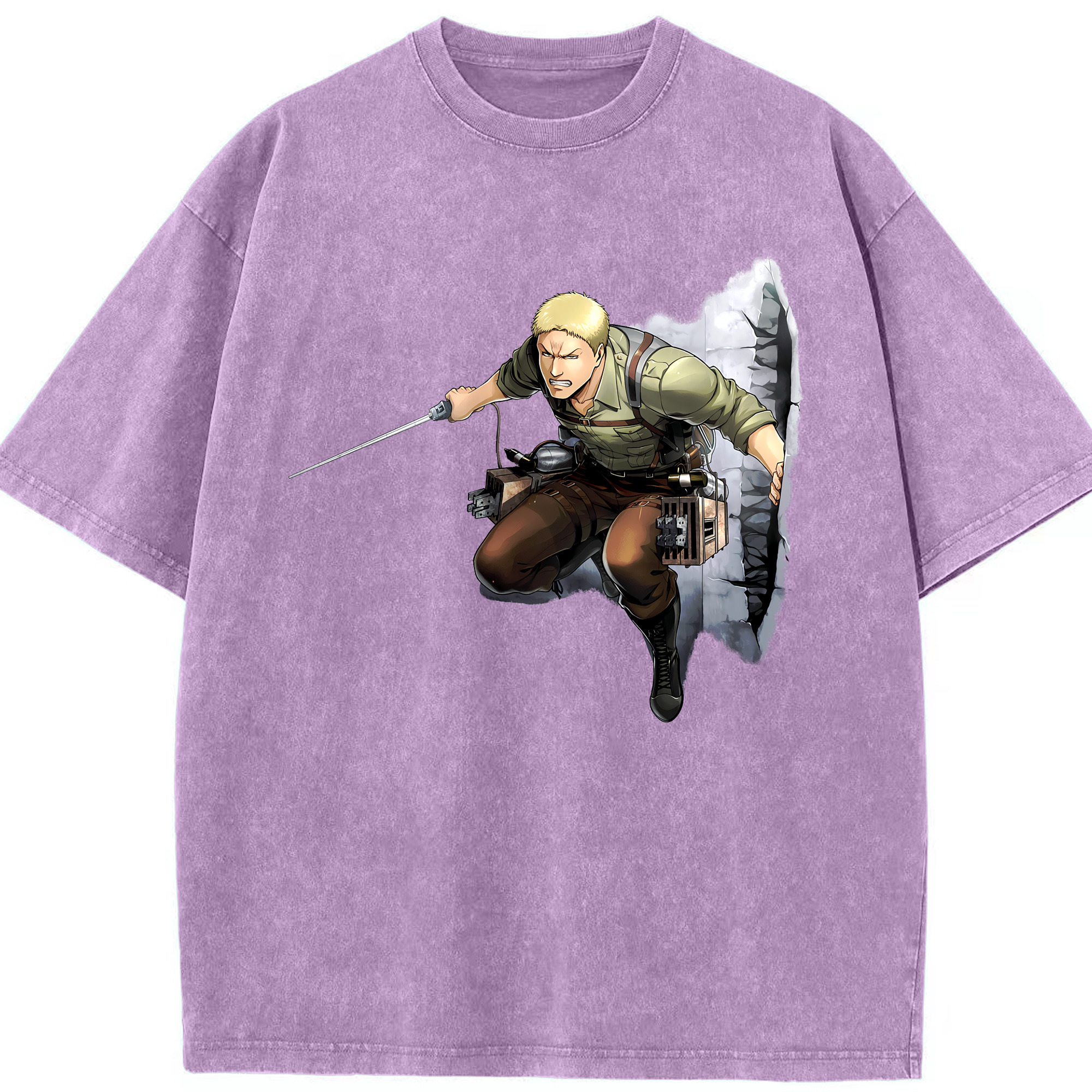（画像用） 進撃の巨人 ライナー・ブラウン Attack on Titan Reiner Braun 綿100% ヴィンテージ風 半袖Tシャツ（フロントプリント）