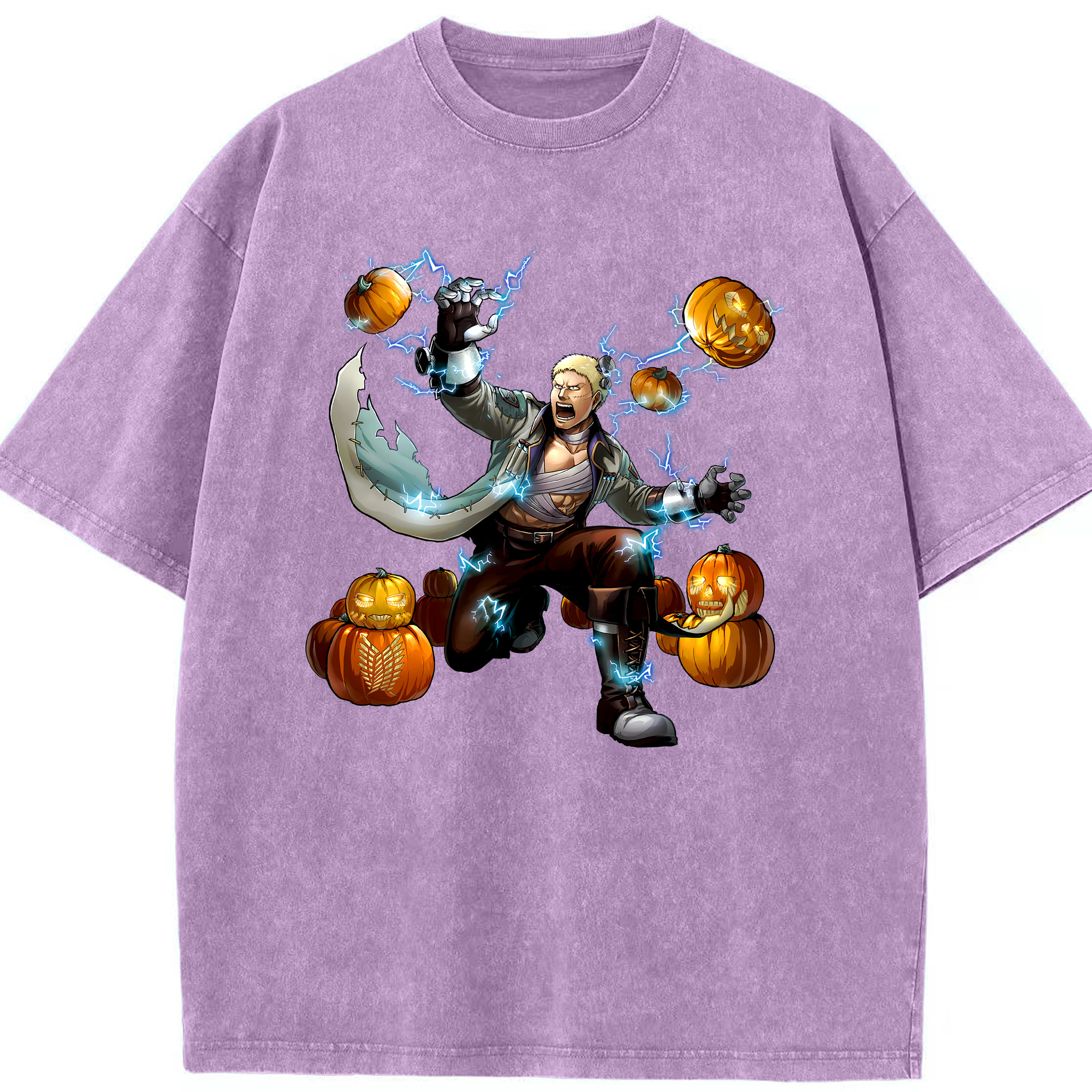 （画像用） 進撃の巨人 ライナー・ブラウン Attack on Titan Reiner Braun 綿100% ヴィンテージ風 半袖Tシャツ（フロントプリント）