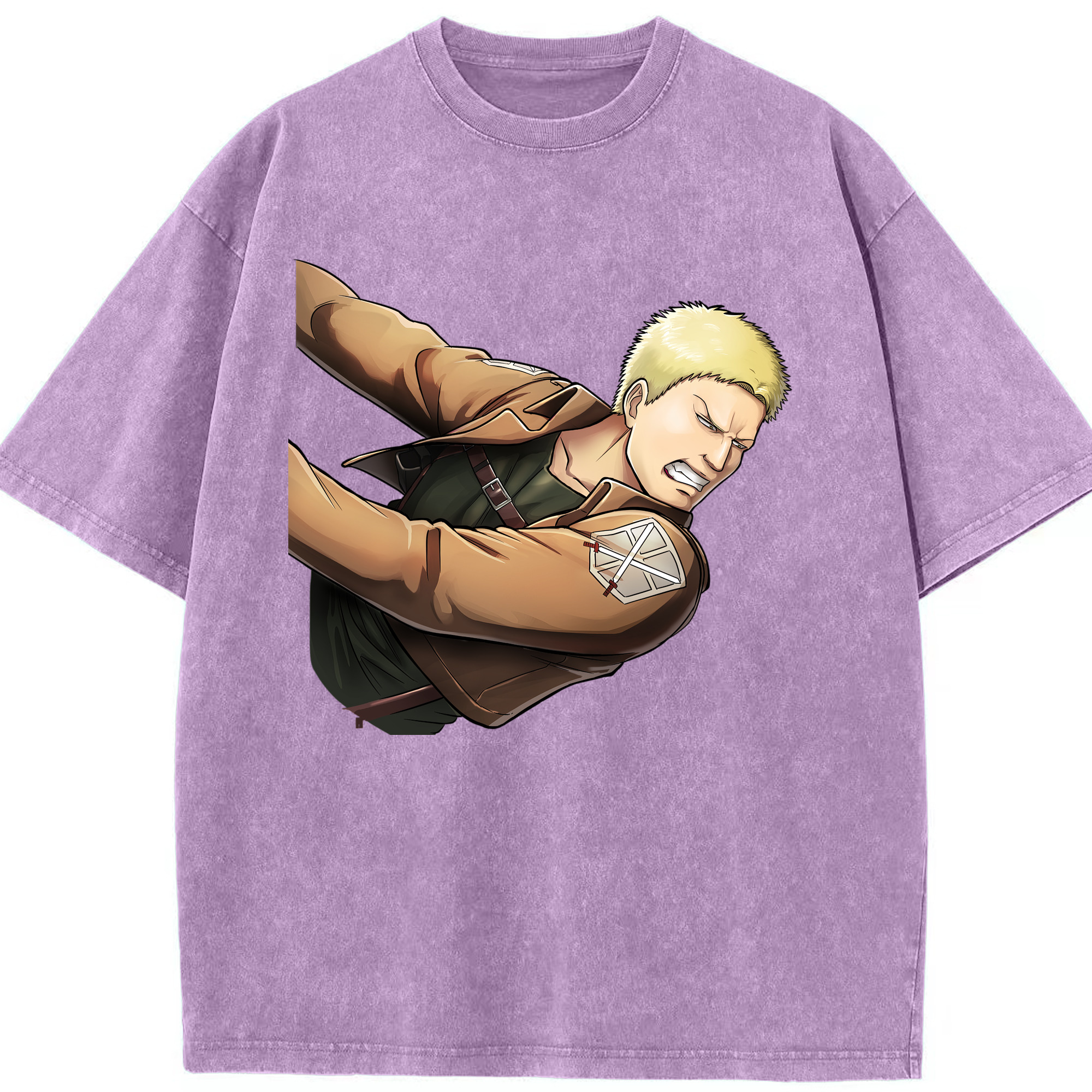 （画像用） 進撃の巨人 ライナー・ブラウン Attack on Titan Reiner Braun 綿100% ヴィンテージ風 半袖Tシャツ（フロントプリント）