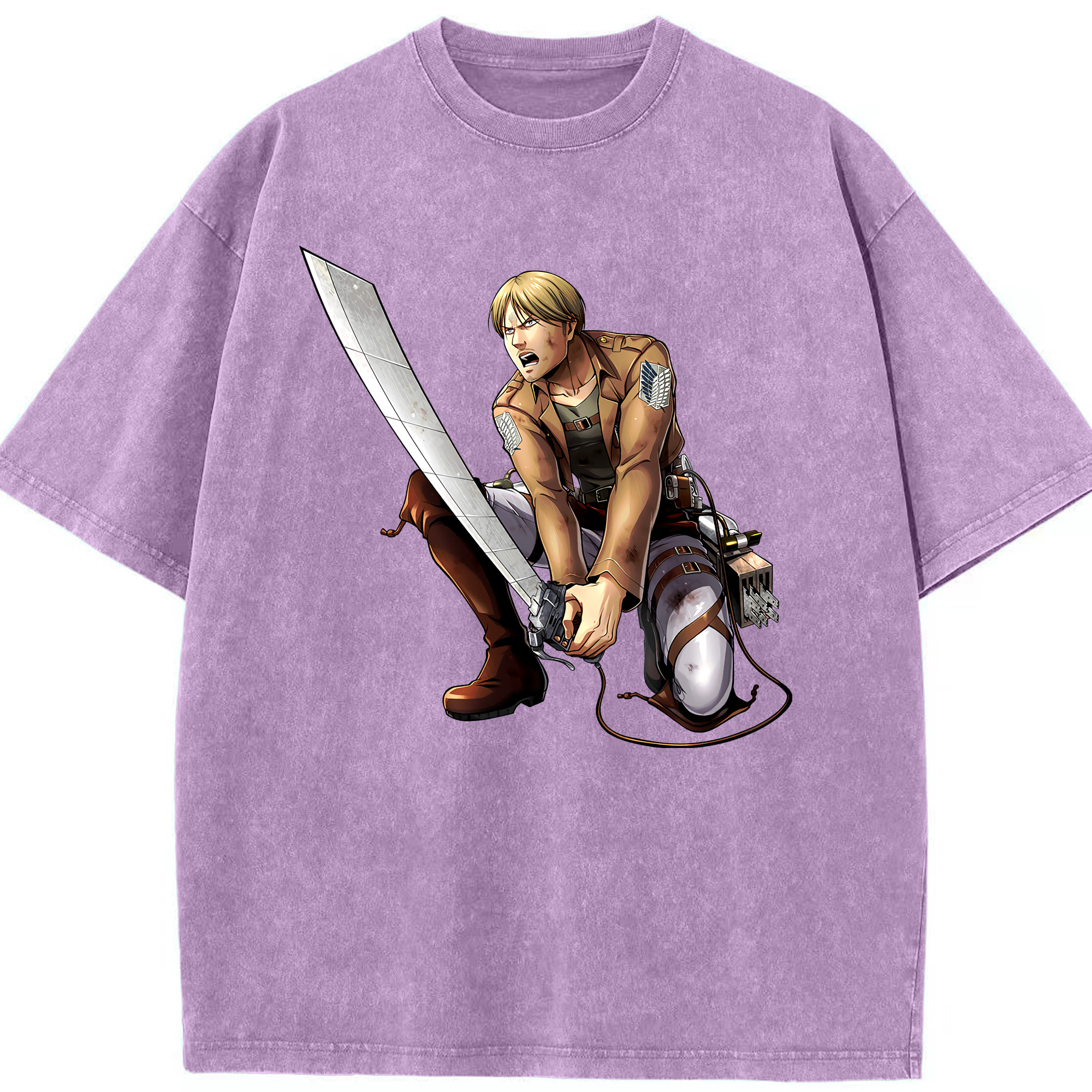 （画像用） 進撃の巨人 ミケ·ザカリアス Attack on Titan Mike Zakarius 綿100% ヴィンテージ風 半袖Tシャツ（フロントプリント）