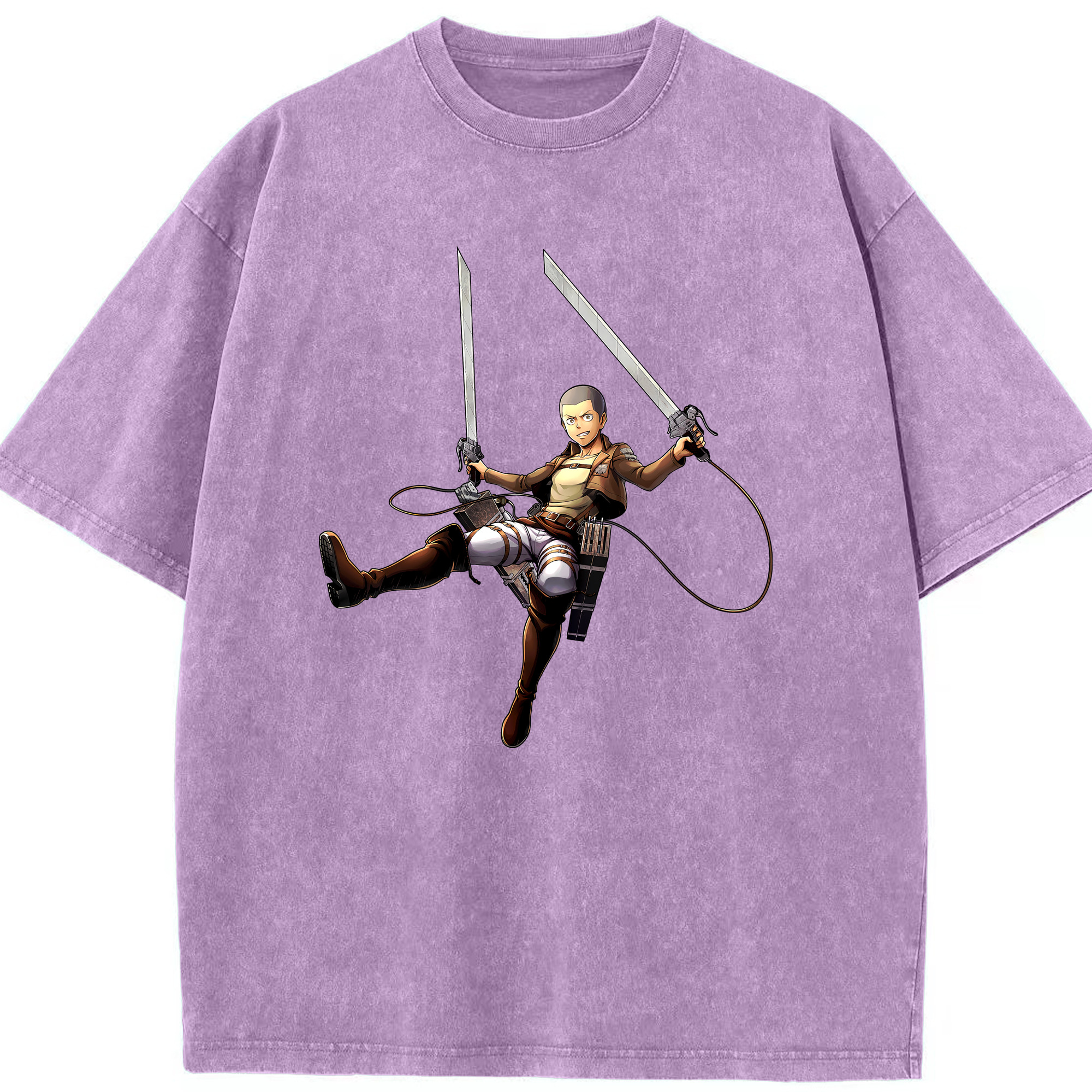 （画像用） 進撃の巨人 コニー·スプリンガー Attack on Titan Connie Springer 綿100% ヴィンテージ風 半袖Tシャツ（フロントプリント）