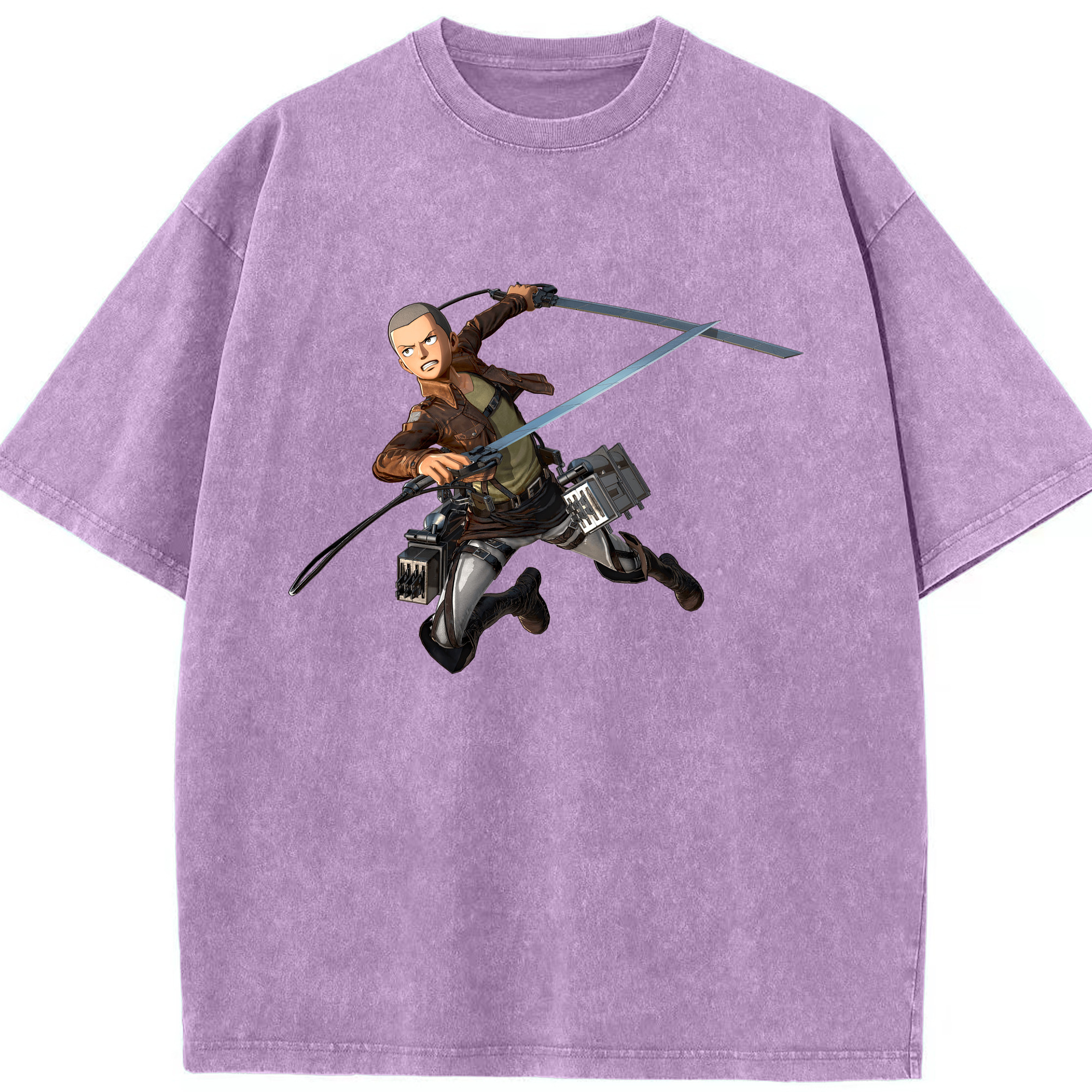 （画像用） 進撃の巨人 コニー·スプリンガー Attack on Titan Connie Springer 綿100% ヴィンテージ風 半袖Tシャツ（フロントプリント）