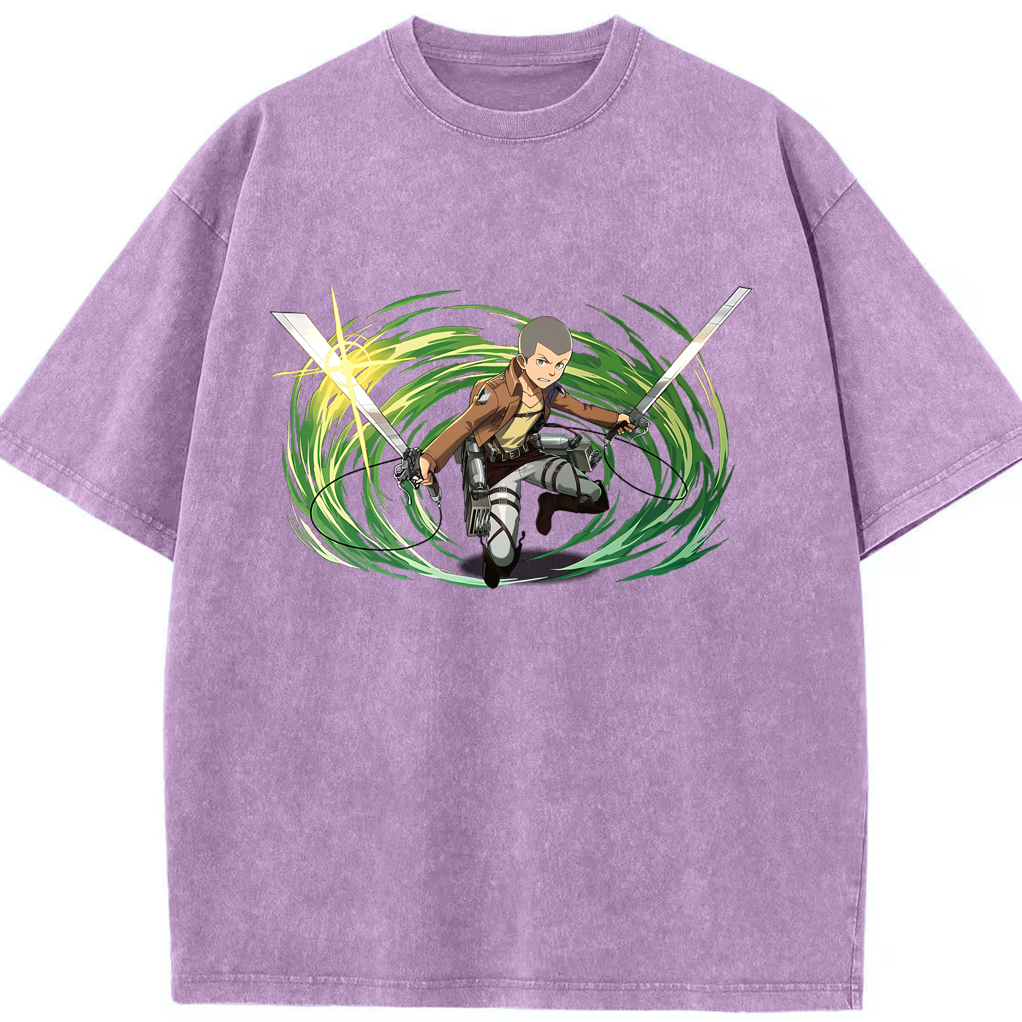 （画像用） 進撃の巨人 コニー·スプリンガー Attack on Titan Connie Springer 綿100% ヴィンテージ風 半袖Tシャツ（フロントプリント）
