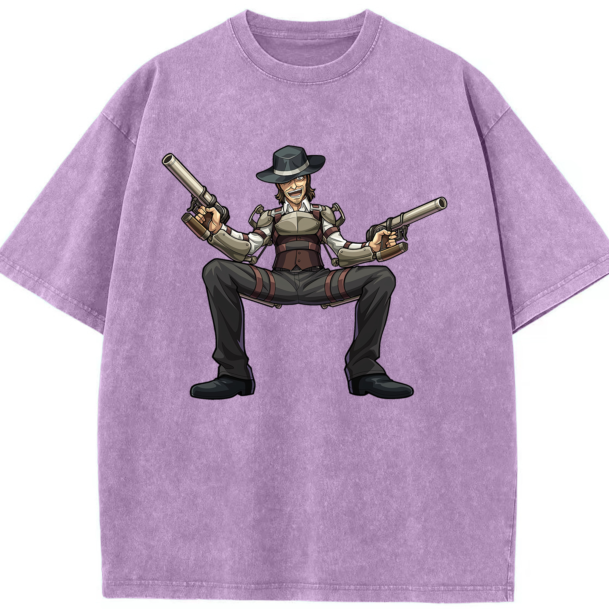（画像用） 進撃の巨人 ケニー·アッカーマン Attack on Titan Kenny Ackerman 綿100% ヴィンテージ風 半袖Tシャツ（フロントプリント）