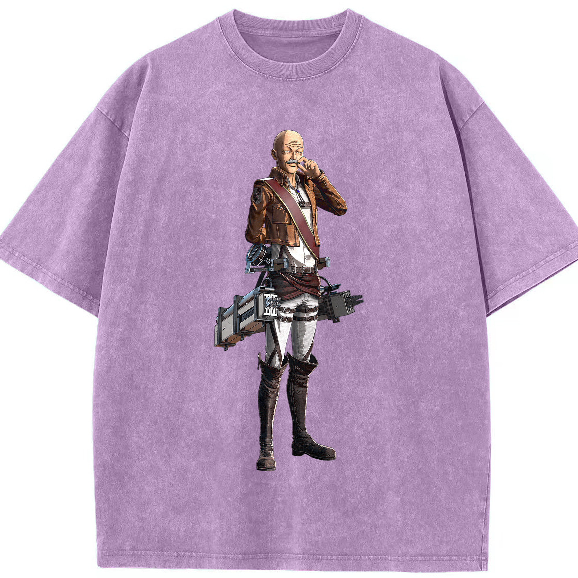 （画像用） 進撃の巨人 ドット·ピクシス Attack on Titan Dot Pixis 綿100% ヴィンテージ風 半袖Tシャツ（フロントプリント）