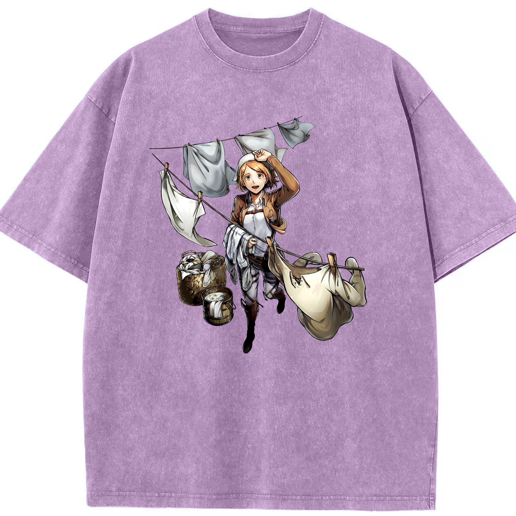 （画像用） 進撃の巨人 ペトラ·ラル Attack on Titan Petra Rall 綿100% ヴィンテージ風 半袖Tシャツ（フロントプリント）