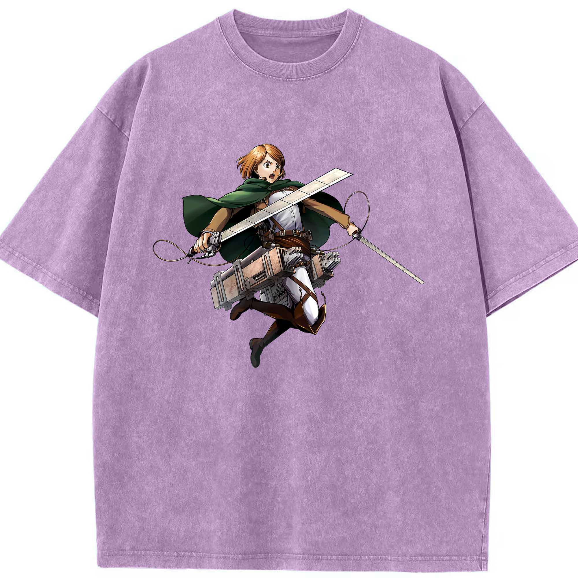 （画像用） 進撃の巨人 ペトラ·ラル Attack on Titan Petra Rall 綿100% ヴィンテージ風 半袖Tシャツ（フロントプリント）