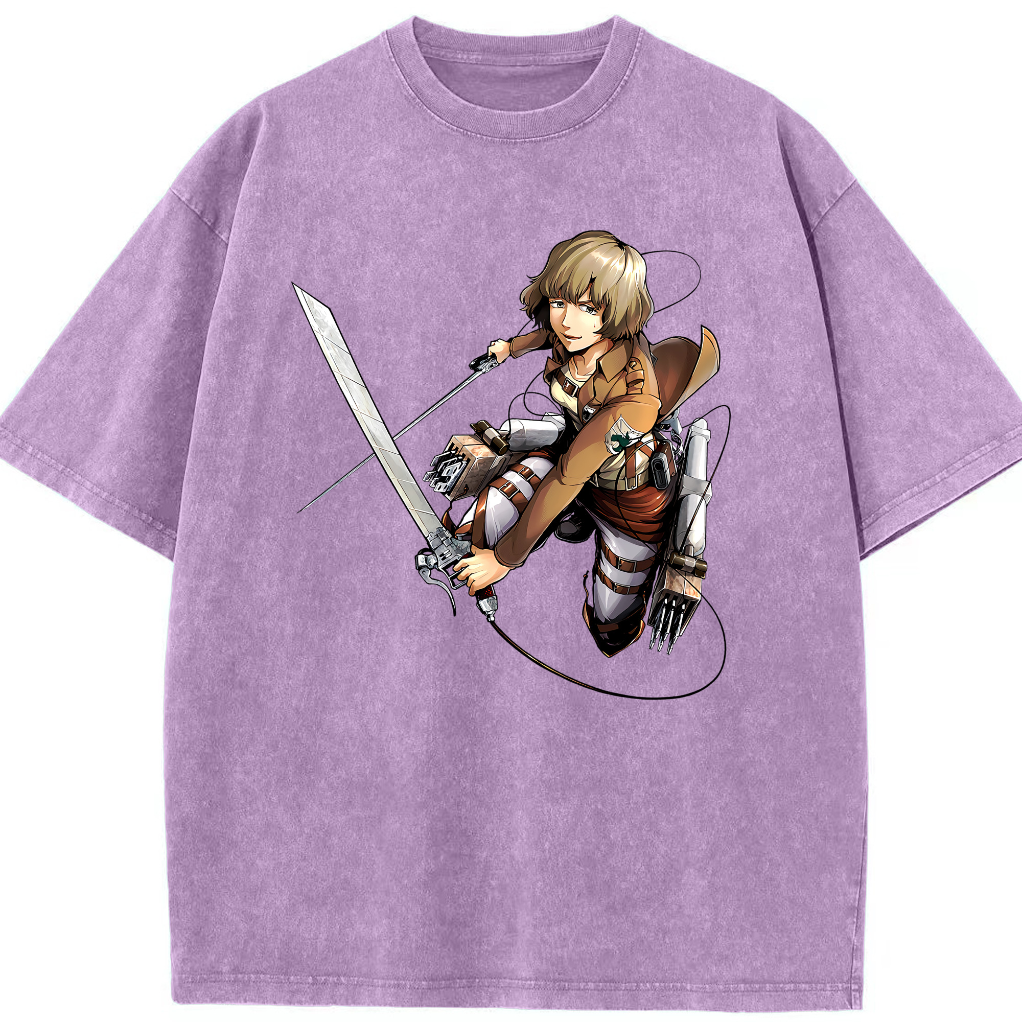 （画像用） 進撃の巨人 ヒツチ Attack on Titan Hitch 綿100% ヴィンテージ風 半袖Tシャツ（フロントプリント）