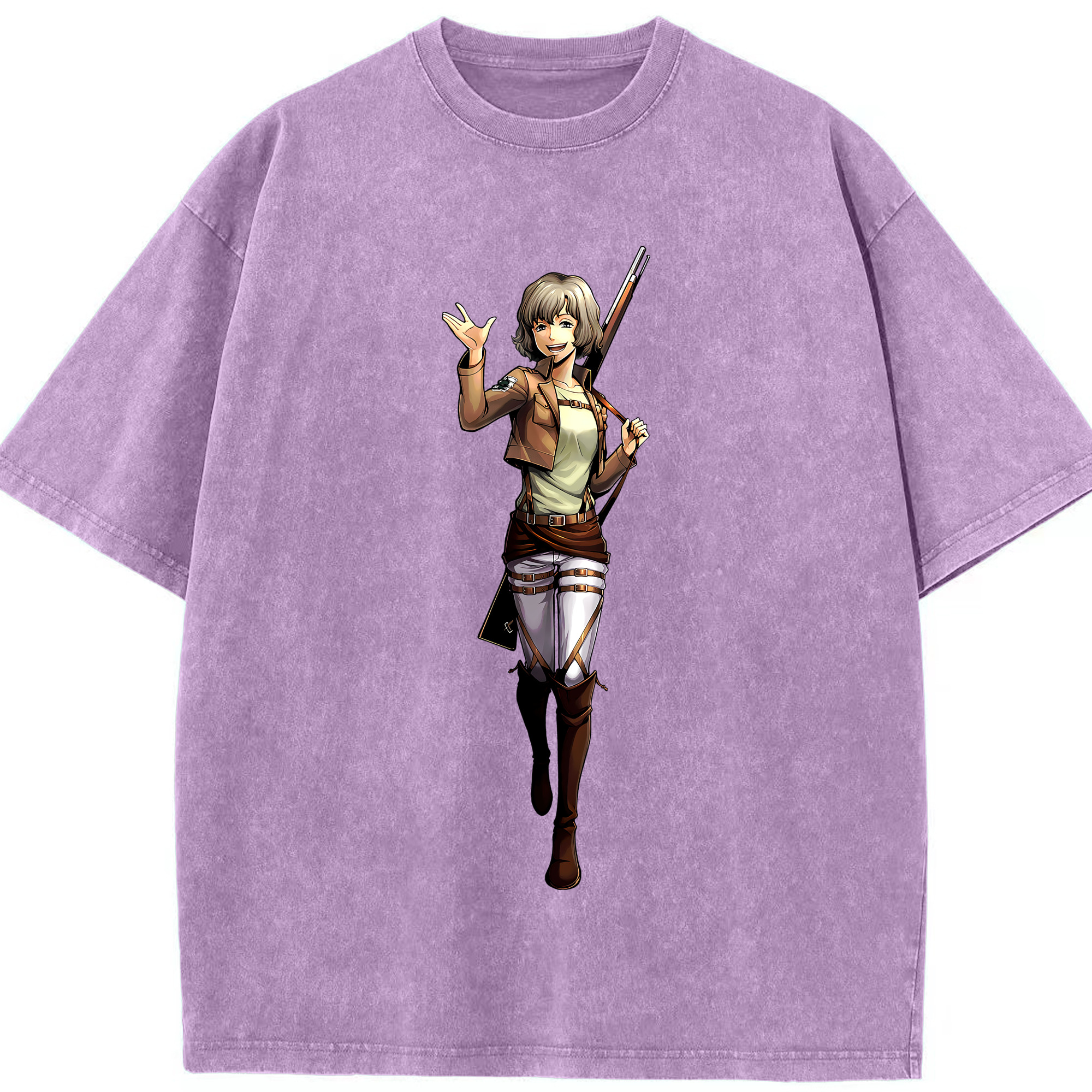 （画像用） 進撃の巨人 ヒツチ Attack on Titan Hitch 綿100% ヴィンテージ風 半袖Tシャツ（フロントプリント）