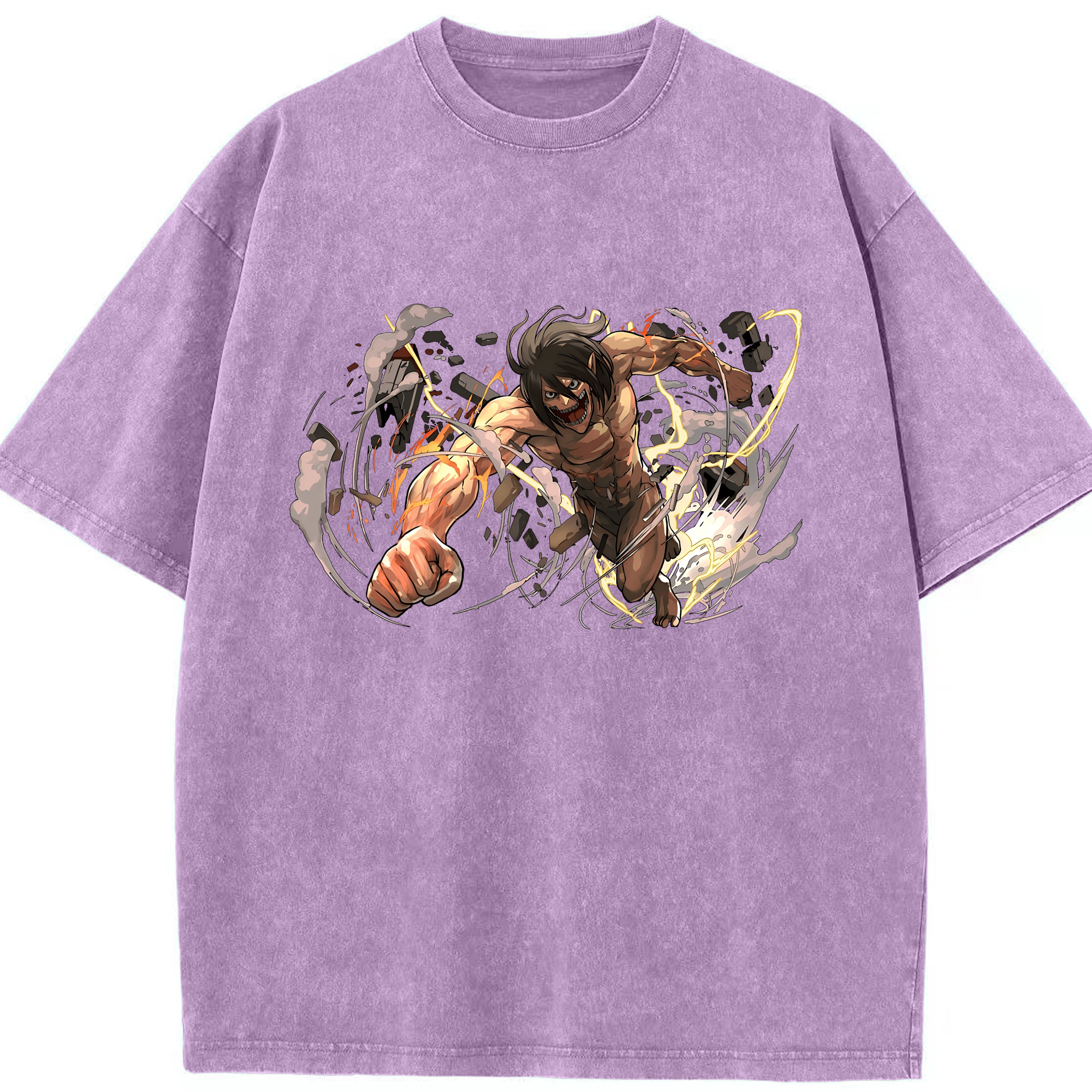（画像用） 進撃の巨人 Attack on Titan 綿100% ヴィンテージ風 半袖Tシャツ（フロントプリント）