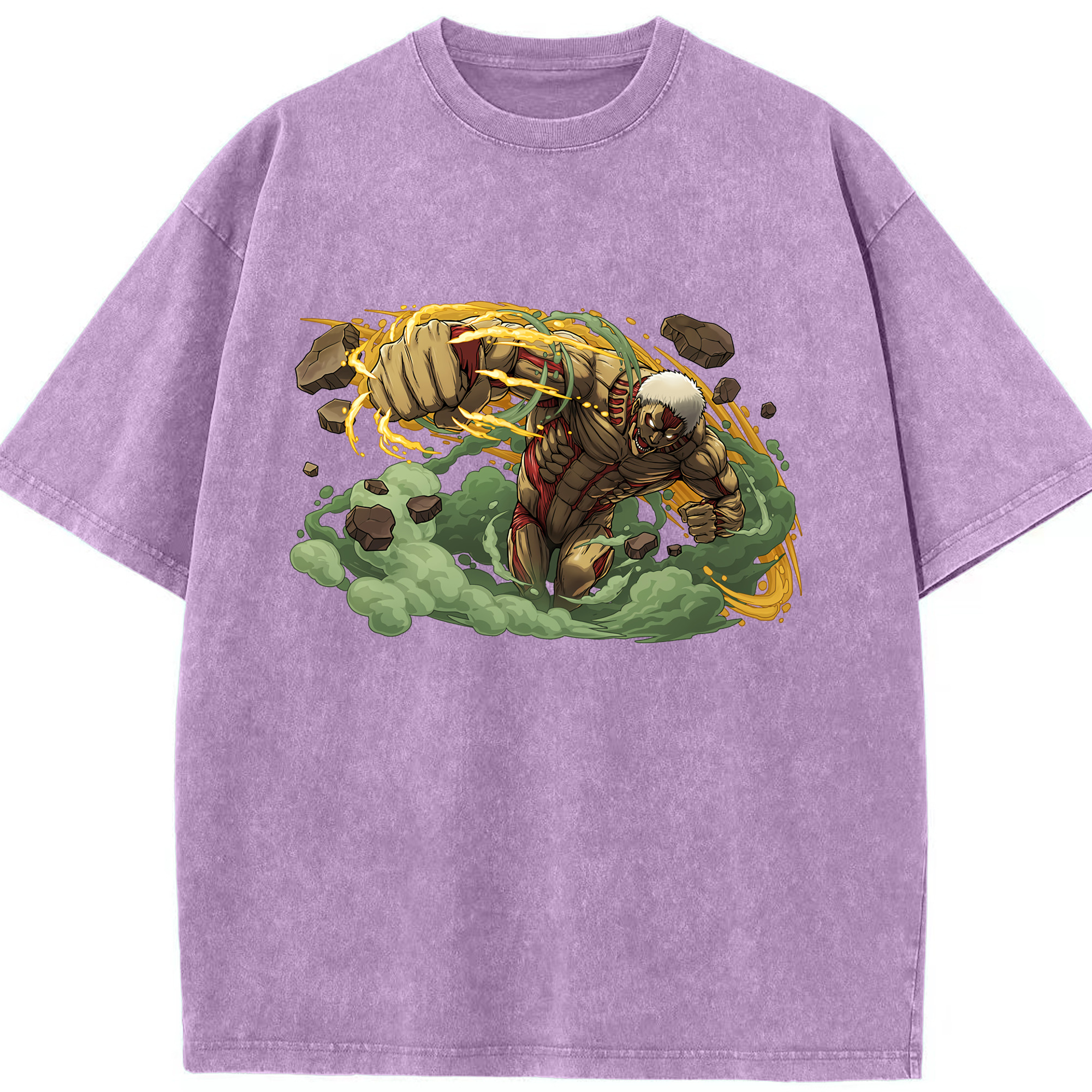 （画像用） 進撃の巨人 Attack on Titan 綿100% ヴィンテージ風 半袖Tシャツ（フロントプリント）
