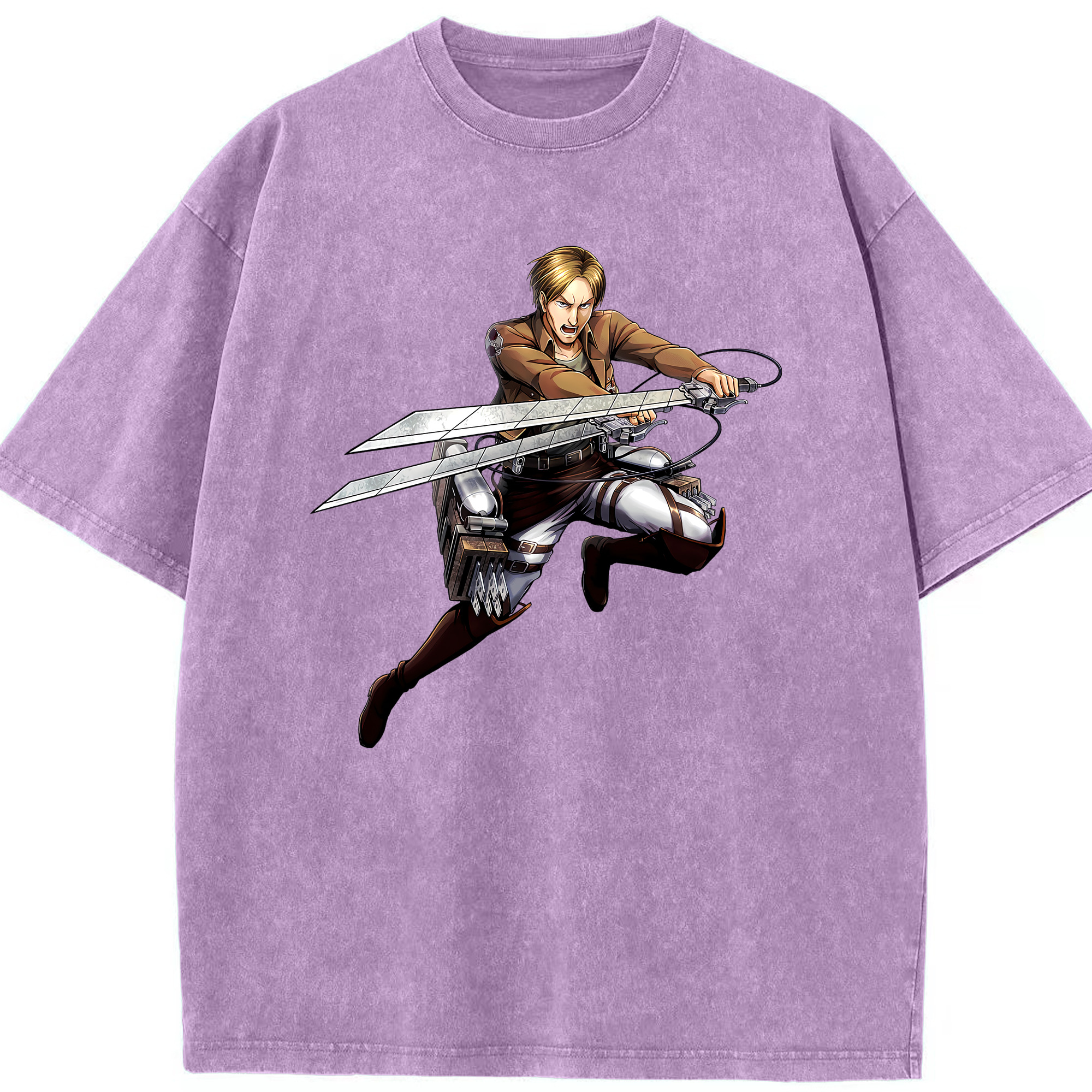 （画像用） 進撃の巨人 Attack on Titan 綿100% ヴィンテージ風 半袖Tシャツ（フロントプリント）