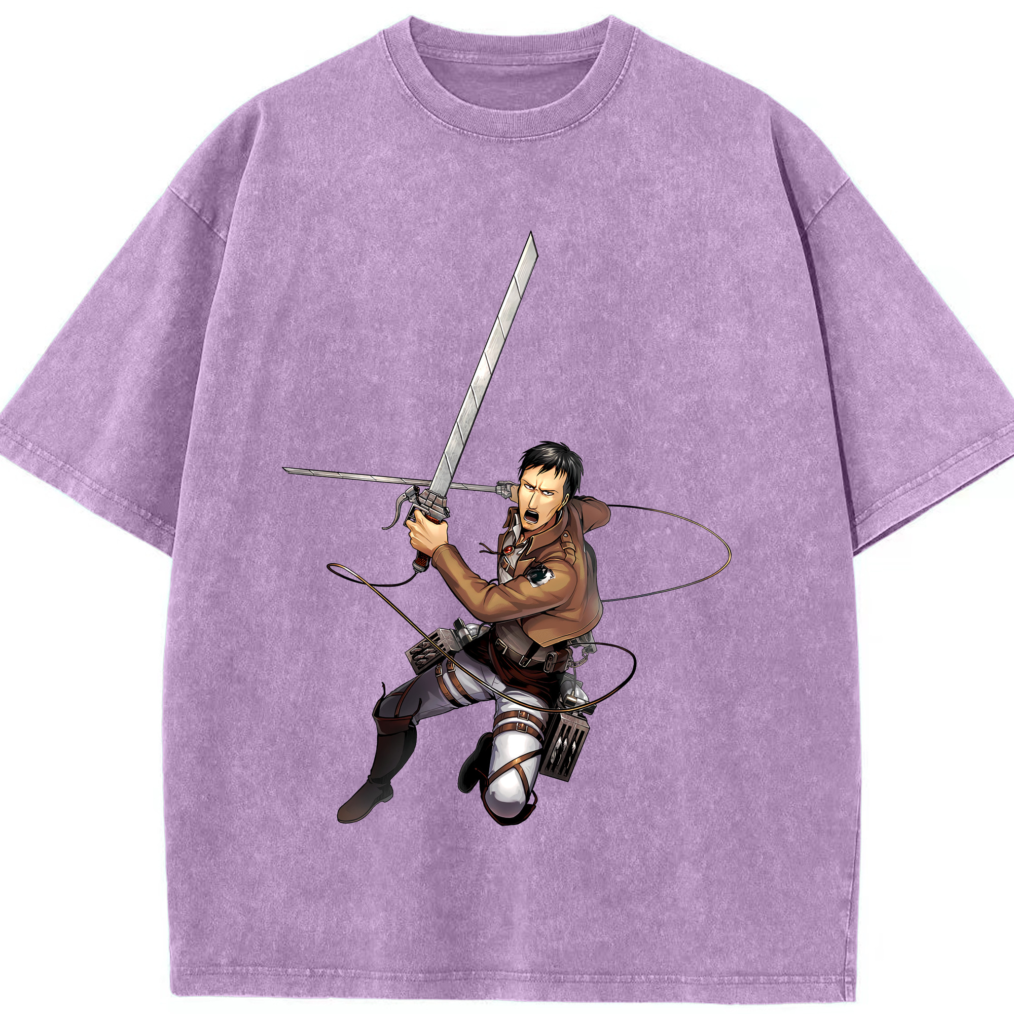 （画像用） 進撃の巨人 Attack on Titan 綿100% ヴィンテージ風 半袖Tシャツ（フロントプリント）