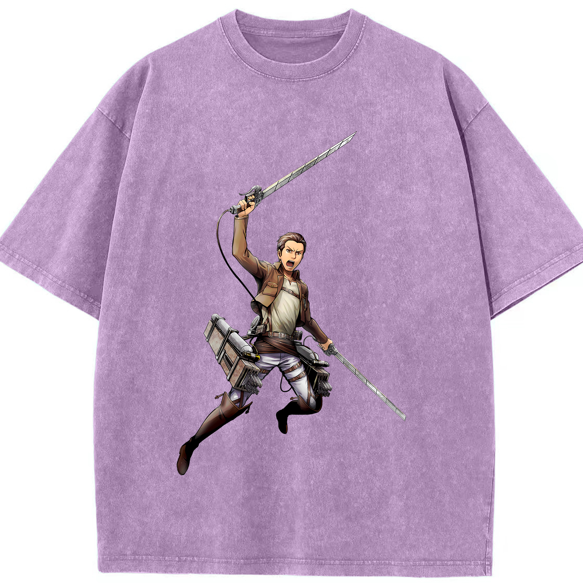 （画像用） 進撃の巨人 Attack on Titan 綿100% ヴィンテージ風 半袖Tシャツ（フロントプリント）