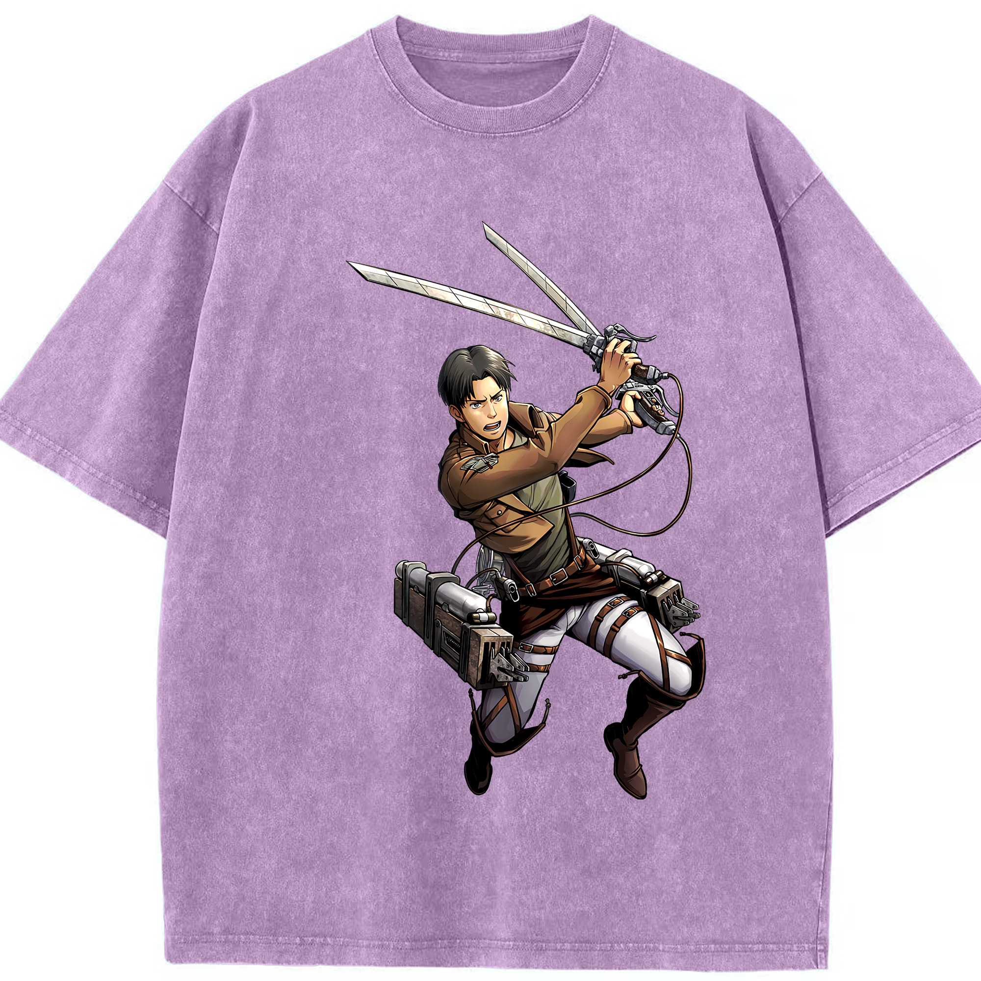 （画像用） 進撃の巨人 Attack on Titan 綿100% ヴィンテージ風 半袖Tシャツ（フロントプリント）