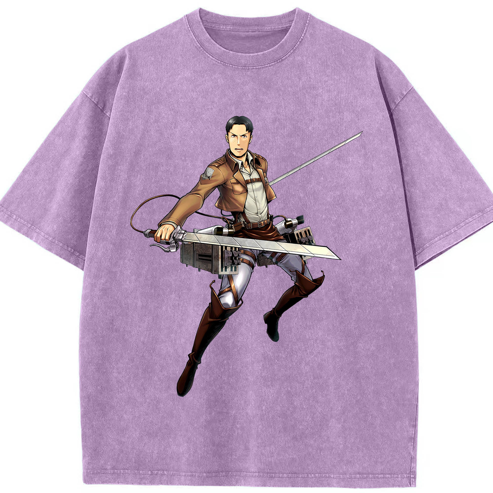 （画像用） 進撃の巨人 Attack on Titan 綿100% ヴィンテージ風 半袖Tシャツ（フロントプリント）