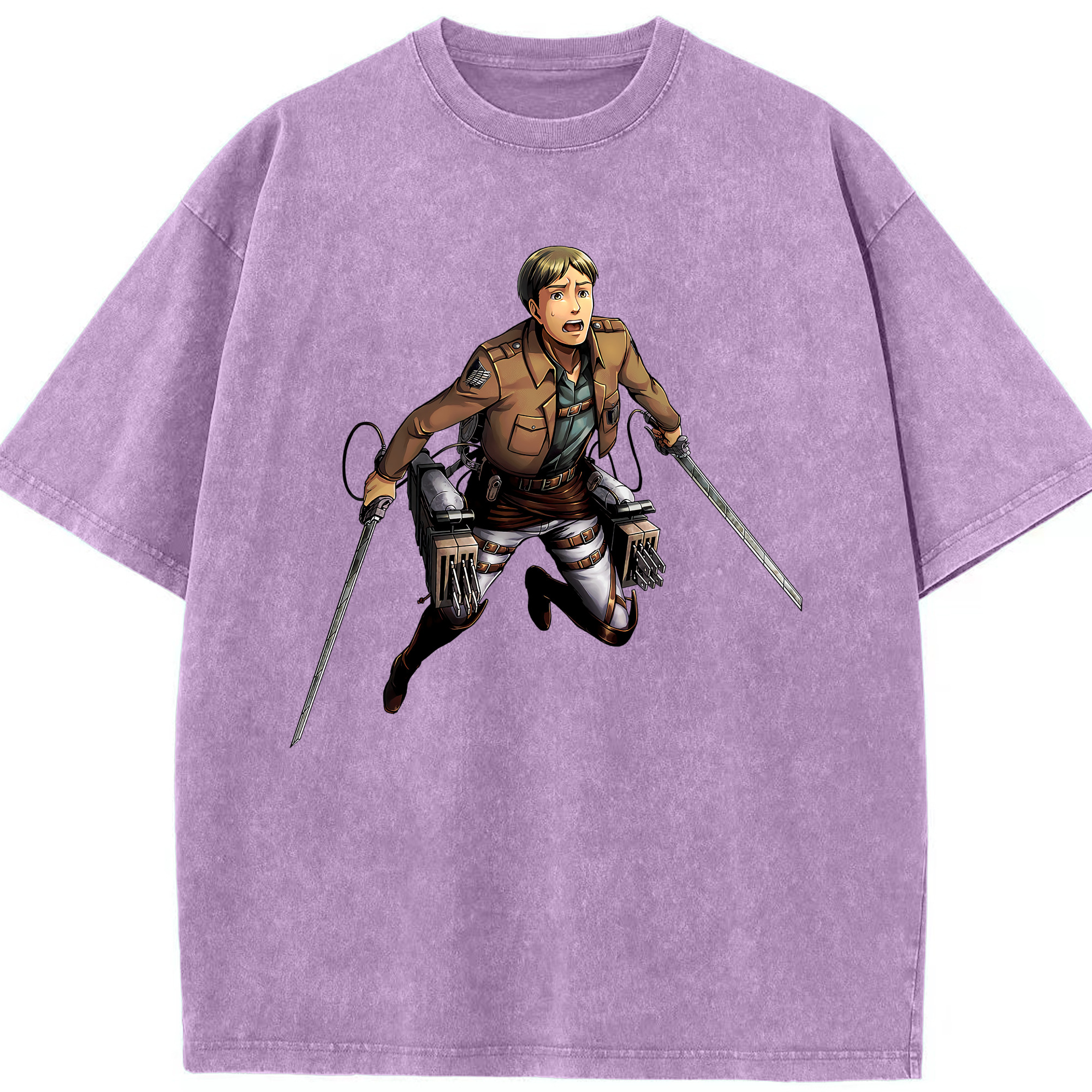 （画像用） 進撃の巨人 Attack on Titan 綿100% ヴィンテージ風 半袖Tシャツ（フロントプリント）