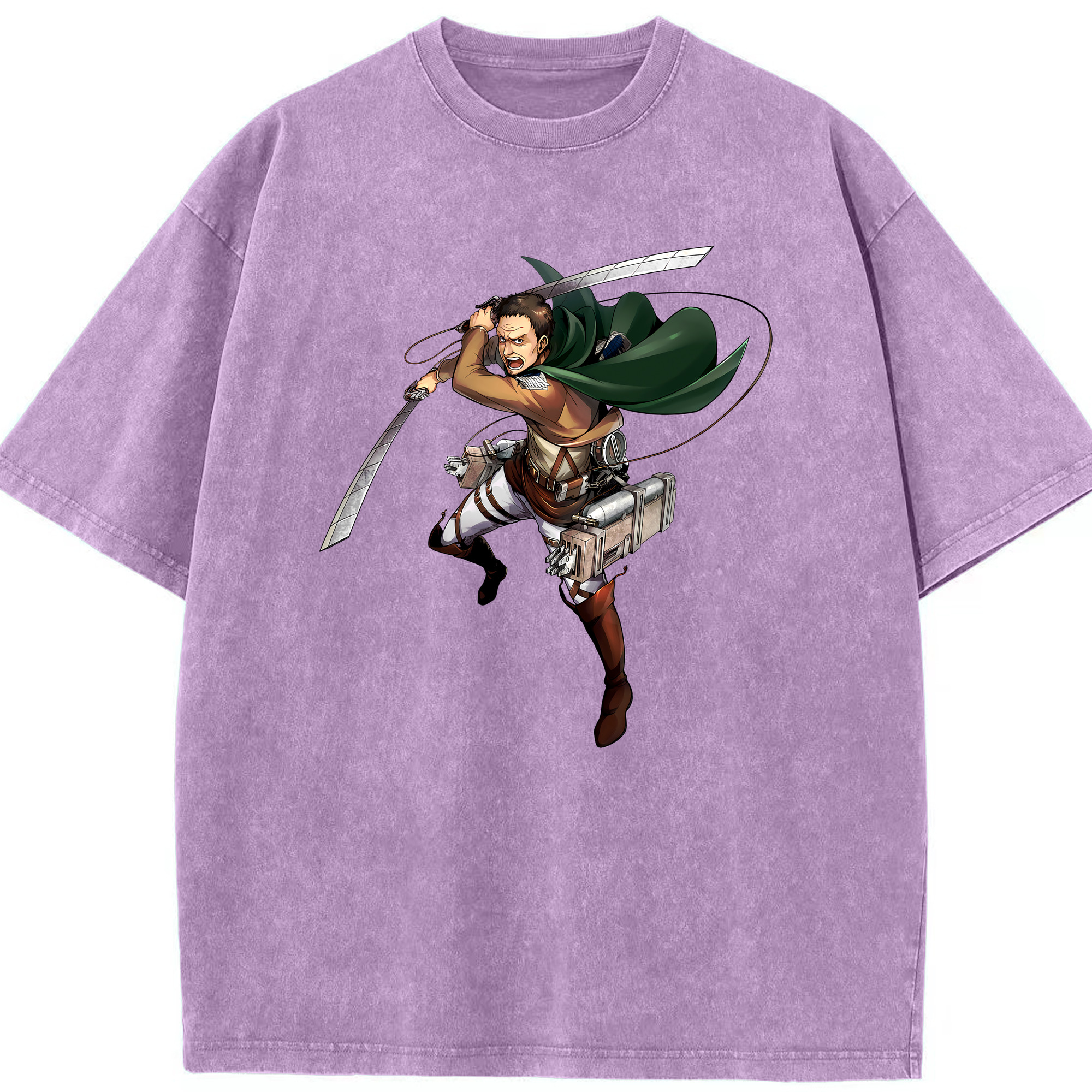（画像用） 進撃の巨人 Attack on Titan 綿100% ヴィンテージ風 半袖Tシャツ（フロントプリント）