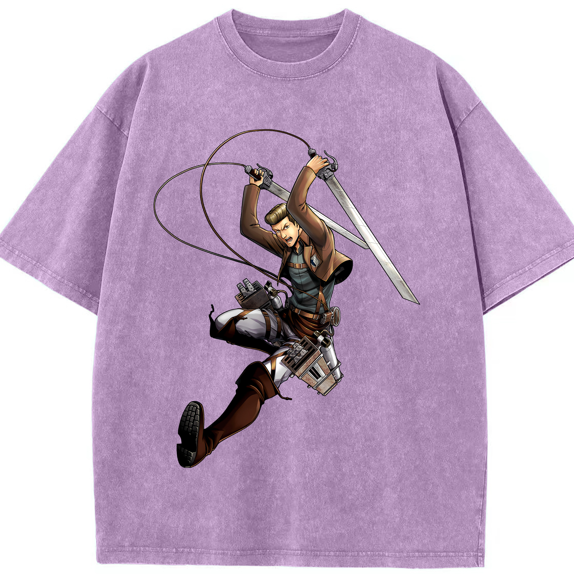 （画像用） 進撃の巨人 Attack on Titan 綿100% ヴィンテージ風 半袖Tシャツ（フロントプリント）