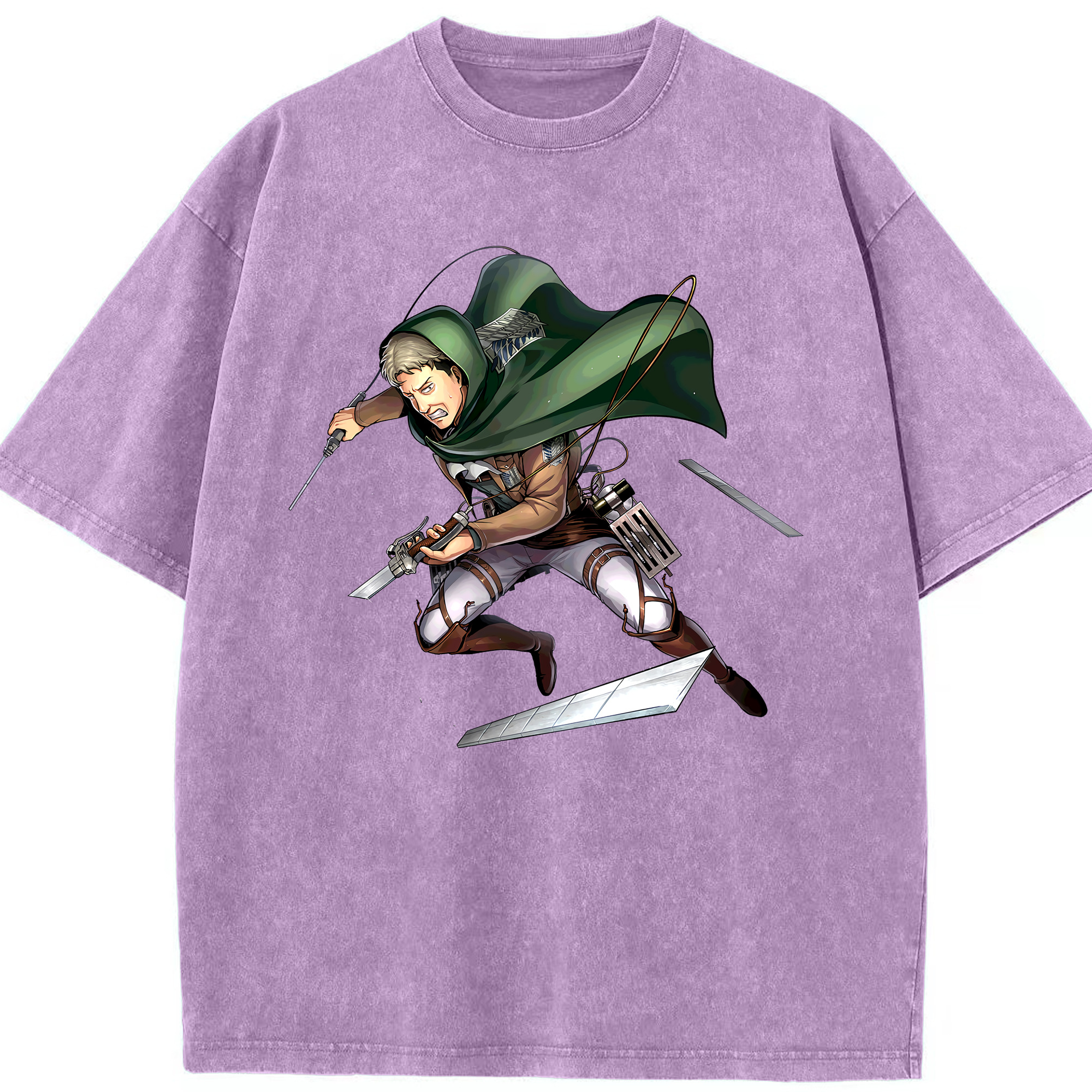 （画像用） 進撃の巨人 Attack on Titan 綿100% ヴィンテージ風 半袖Tシャツ（フロントプリント）