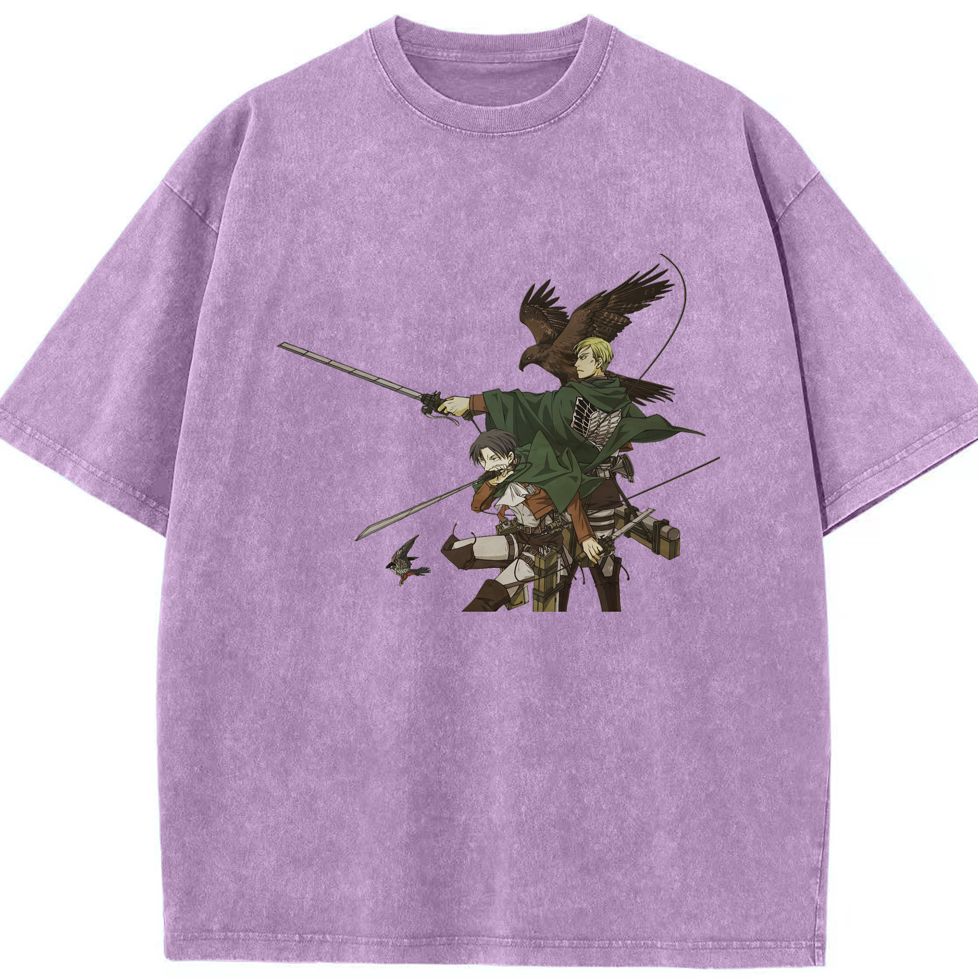 （画像用） 進撃の巨人 Attack on Titan 綿100% ヴィンテージ風 半袖Tシャツ（フロントプリント）