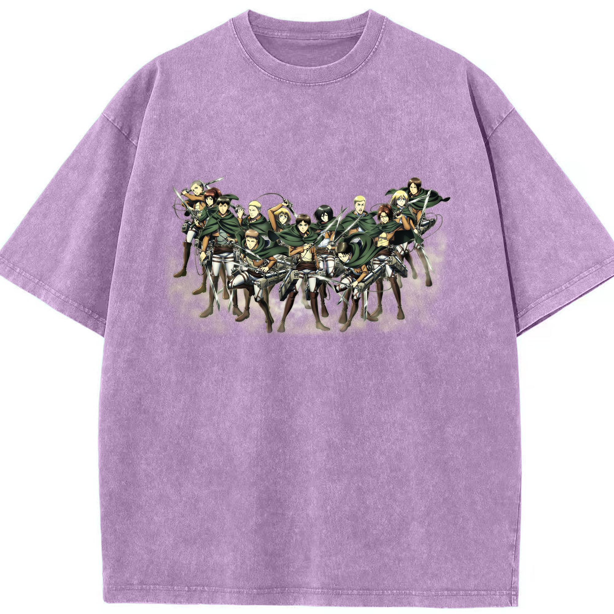 （画像用） 進撃の巨人 Attack on Titan 綿100% ヴィンテージ風 半袖Tシャツ（フロントプリント）