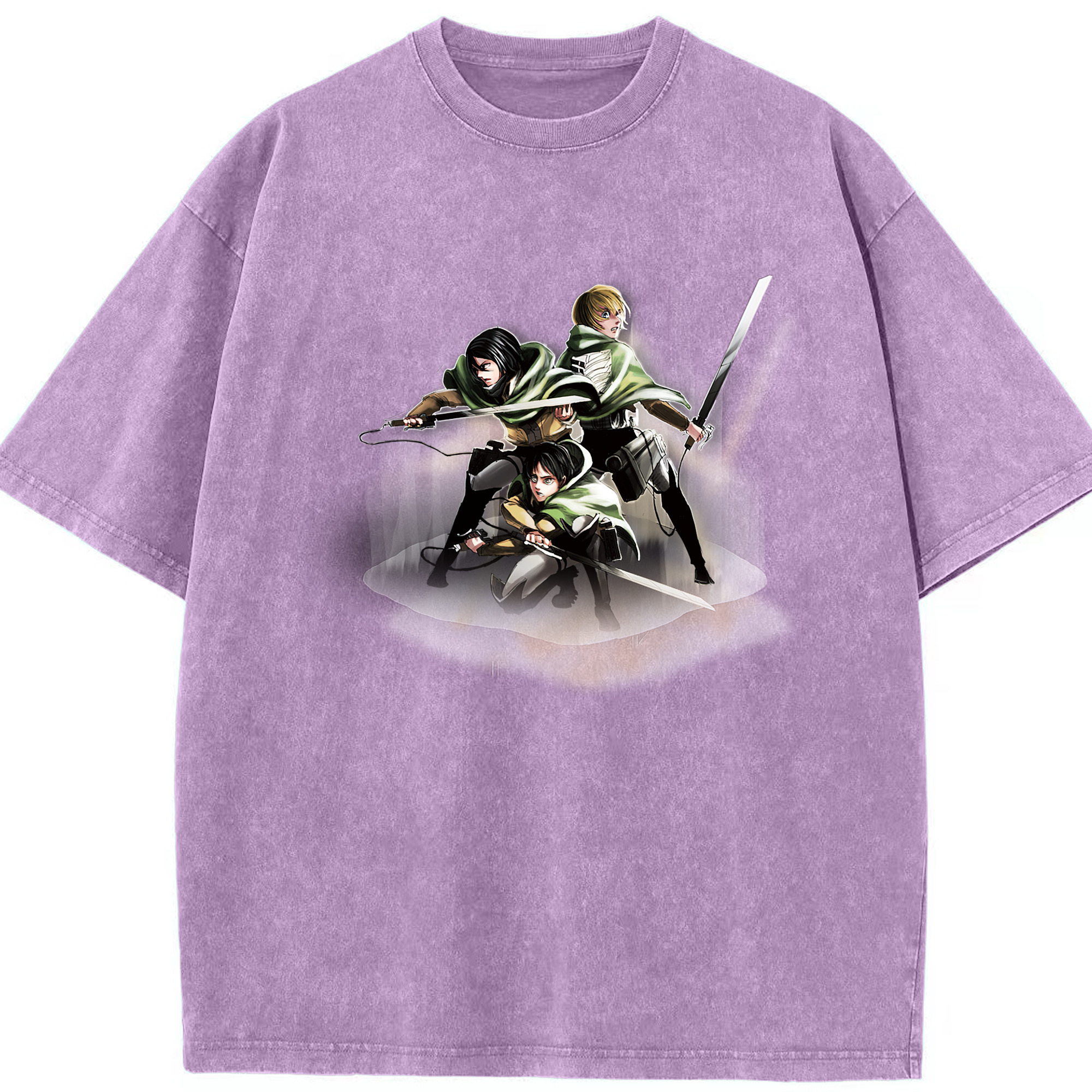 （画像用） 進撃の巨人 Attack on Titan 綿100% ヴィンテージ風 半袖Tシャツ（フロントプリント）