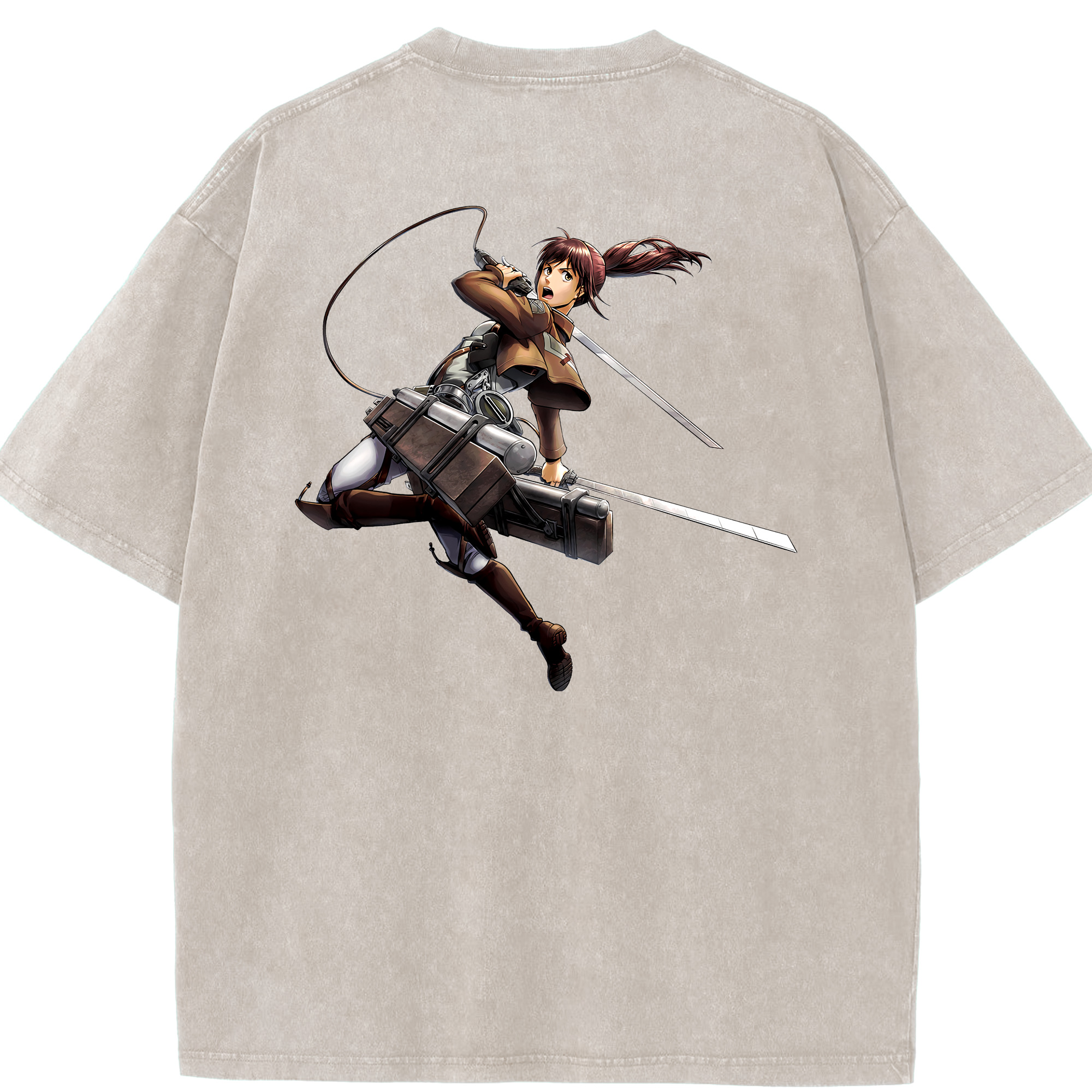 （画像用） 進撃の巨人 サシャ·ブラウス Attack on Titan Sasha Blaus 綿100% ヴィンテージ風 半袖Tシャツ（背面プリント）