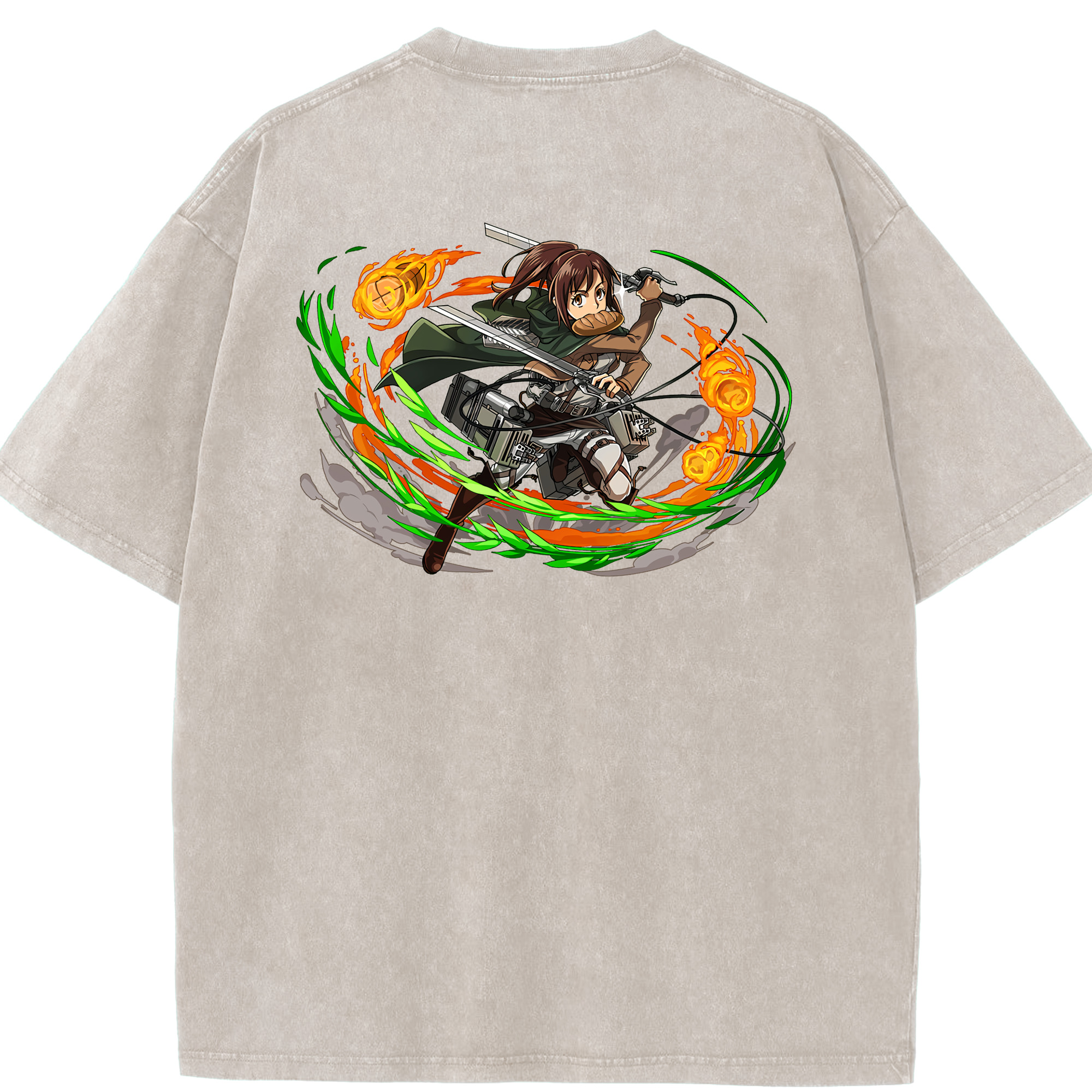 （画像用） 進撃の巨人 サシャ·ブラウス Attack on Titan Sasha Blaus 綿100% ヴィンテージ風 半袖Tシャツ（背面プリント）