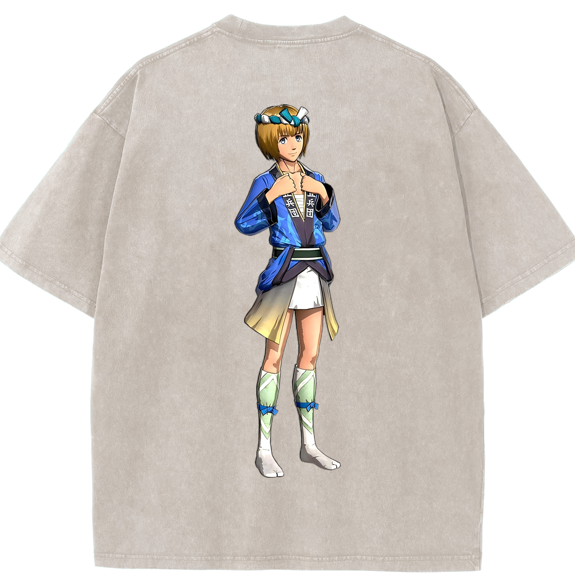 （画像用） 進撃の巨人 アルミン·アルレルト Attack on Titan Armin Arlert 綿100% ヴィンテージ風 半袖Tシャツ（背面プリント）