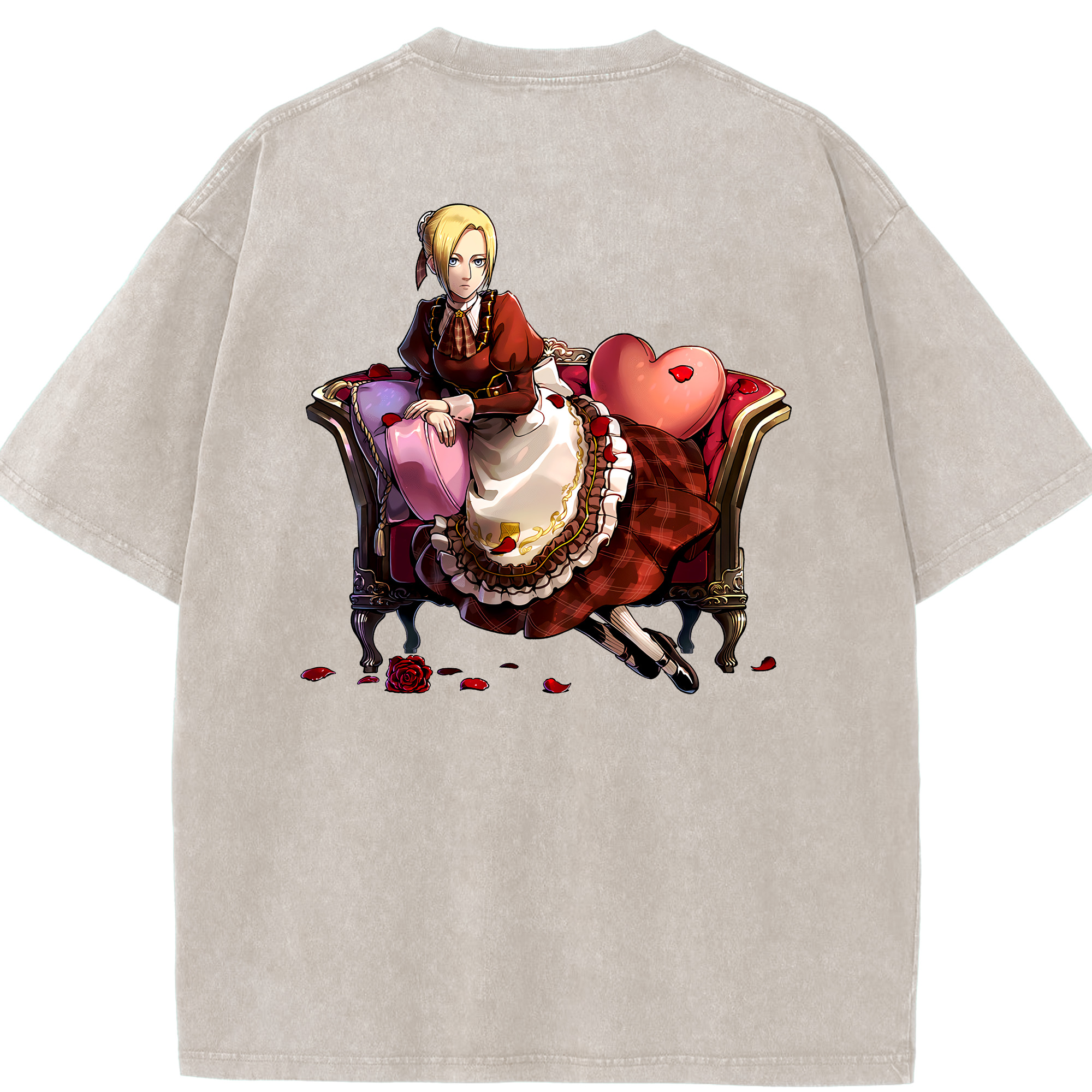 （画像用） 進撃の巨人 アニ・レオンハート Attack on Titan Annie Leonhart 綿100% ヴィンテージ風 半袖Tシャツ（背面プリント）